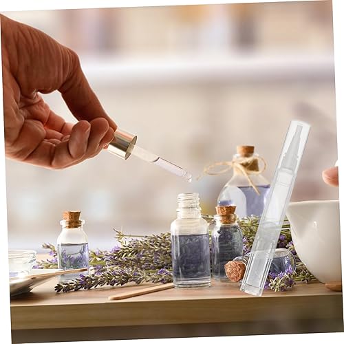 Gatuida Empty Cuticle Oil Pens with Brush Tip Refillable Twist Pens for Nail Care Transparent Cosmetics Container for Growth Liquid for Nail Treatment and Moisturizing