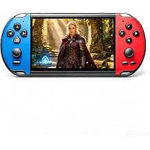 HLF Multi-Function 5.1 Inch Video Game Console Built-in 4000 Retro Games Portable Handheld Support Arcade MAME Multiple Emulator Games Archiveable MP3/4 E-Book Men/Kids Bluered
