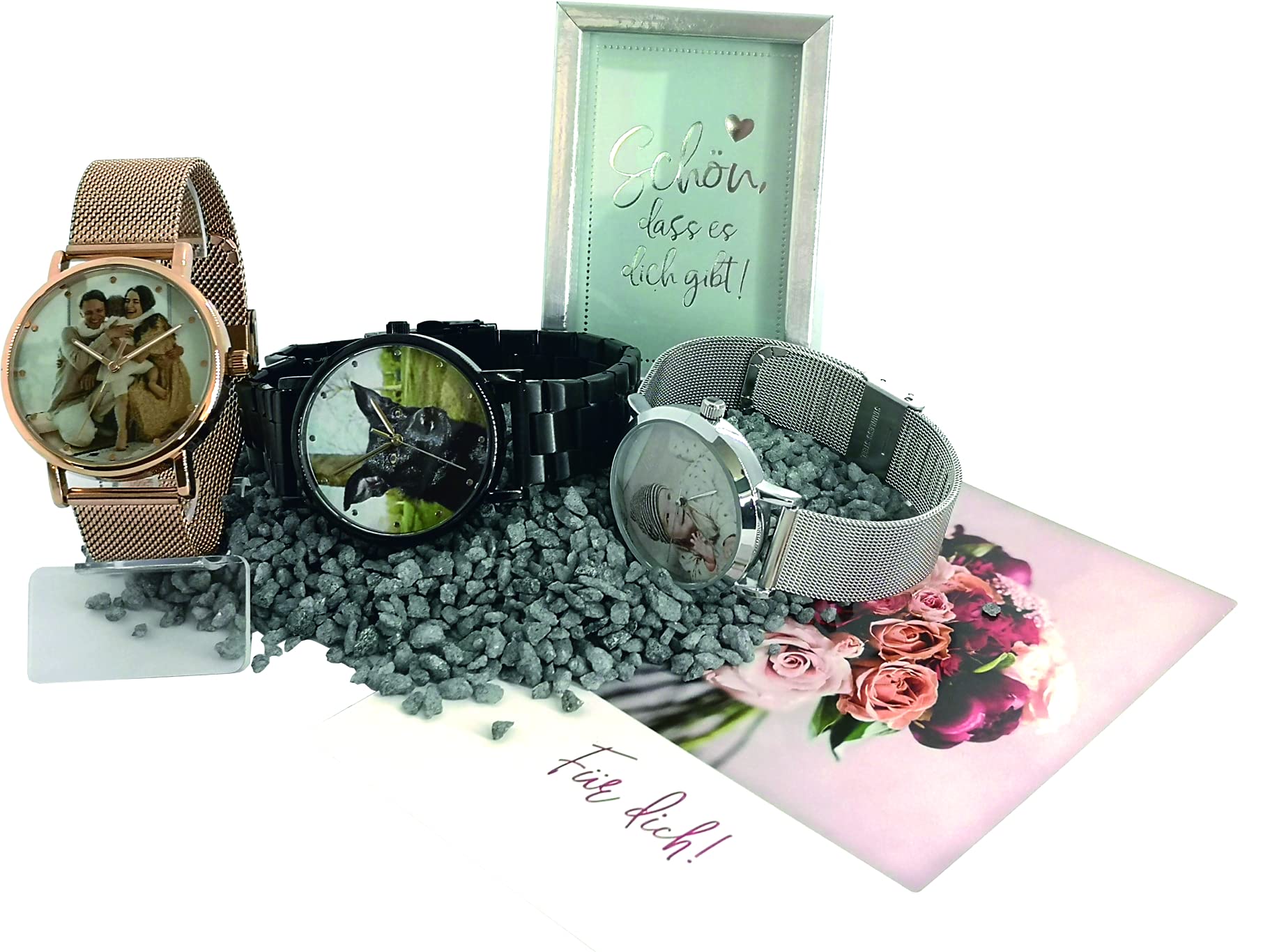 Memories - Reloj de pulsera personalizado con tu foto, reloj de oro rosa para amigos y familia, fabricado en Alemania