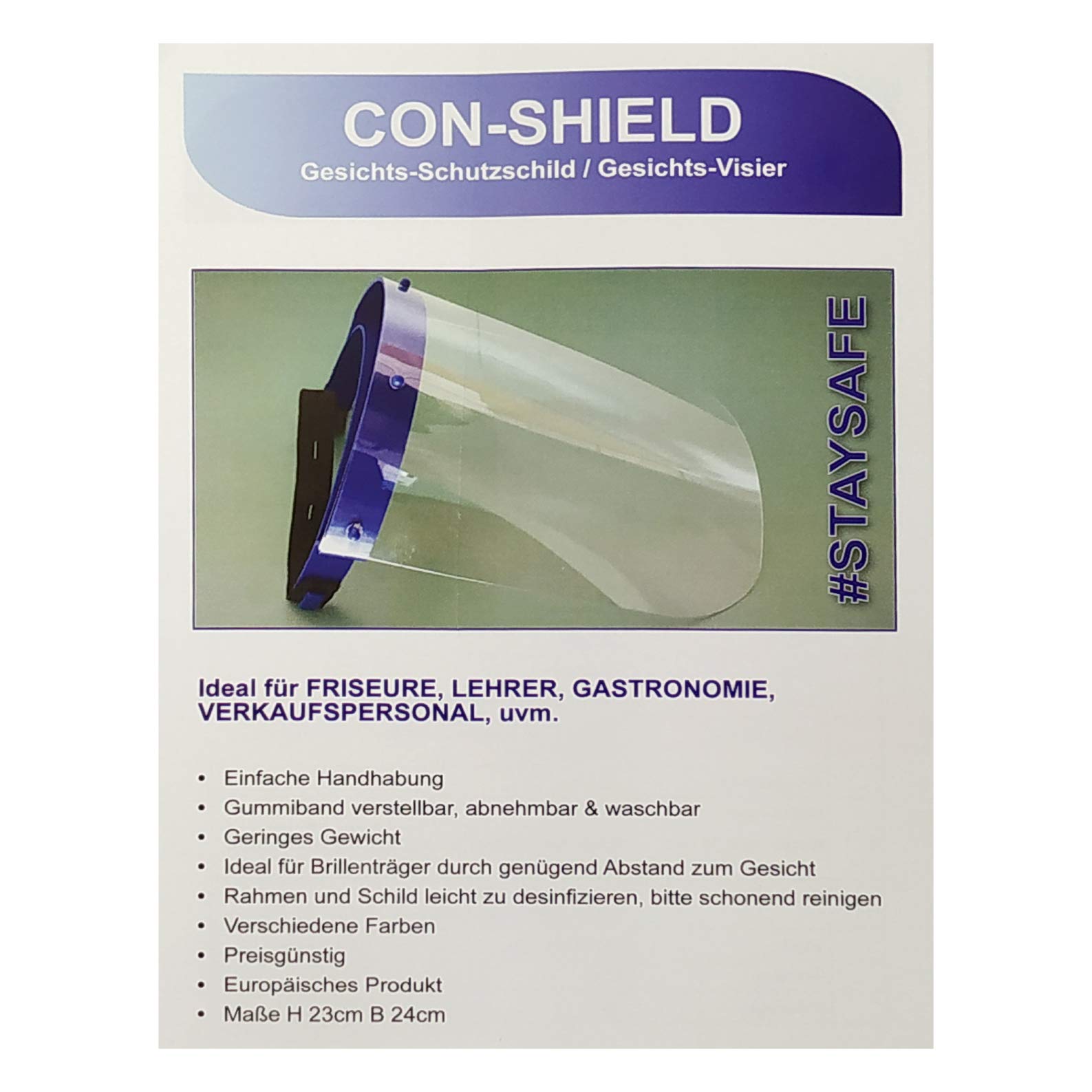 LED ATOMANT 10x Pantalla Proteccion Facial Transparente Ajustable | Fabricado en Europa