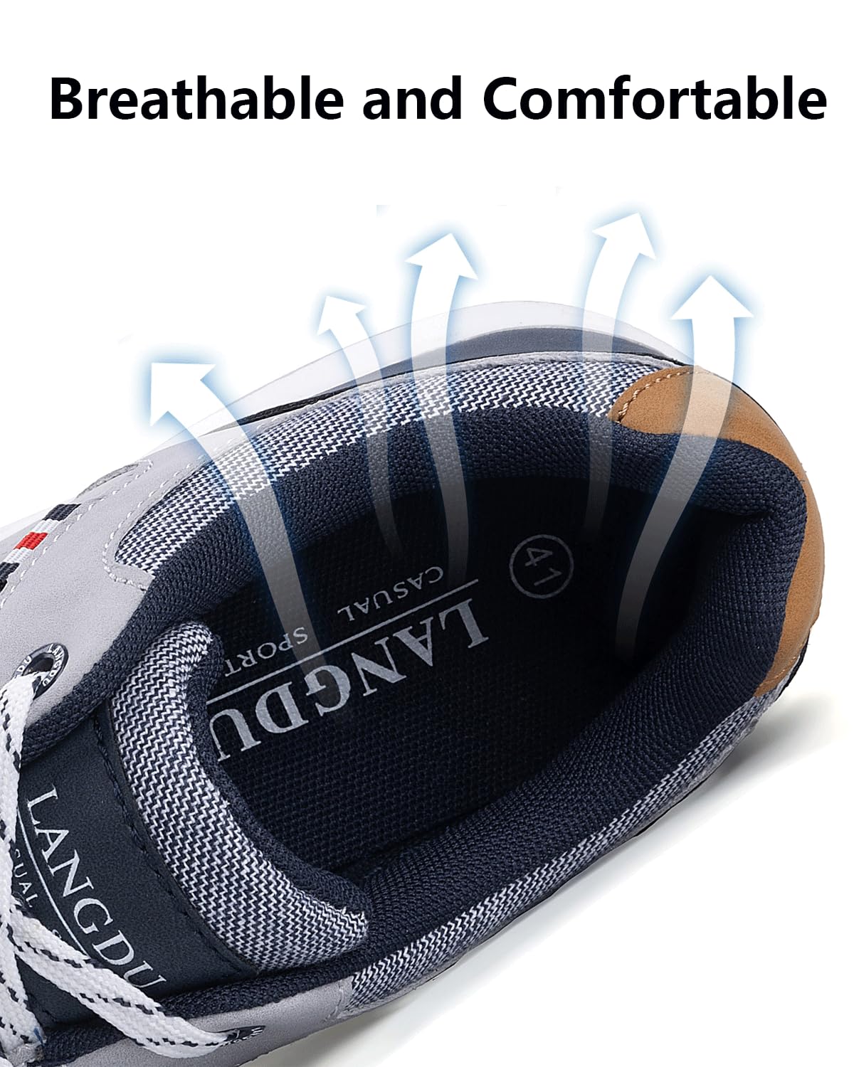 LANGDU Baskets Homme Chaussure Sneakers Marche Ville Casual Fitness Courtes Tennis Outdoor Business Chaussures Taille 41-46 EU