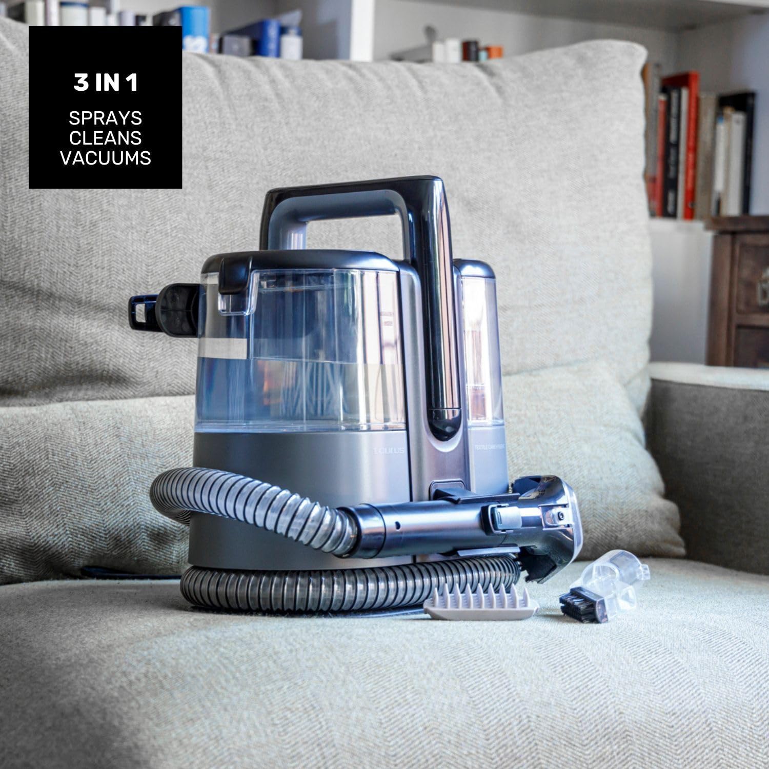 Taurus - Aspirador de tapicerías Textile Care Hygienic SPCL400 | 400 W | 10.000 Pa de succión | 3 en 1: Pulveriza, Limpia y aspira Aspira sólidos y líquidos | Accesorios incluidos