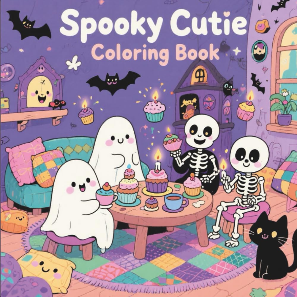 Spooky Cutie Coloring Book: A Whimsical Collection of Adorable Creepy Creatures for Relaxation, Stress Relief, and Fun for Adults and Teens