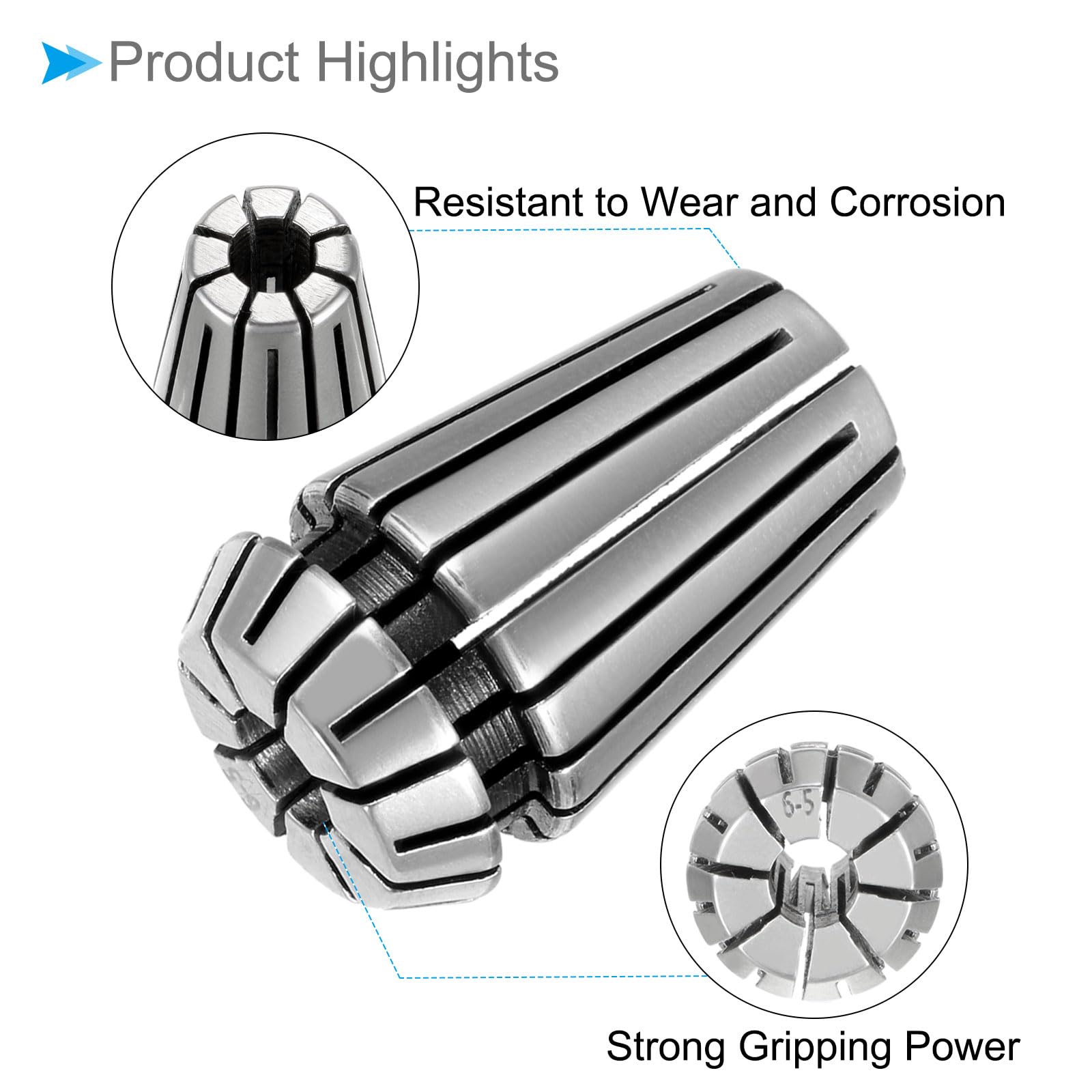 CoCud Spring Collet Chuck, ER-16 Spring Collet 6mm Clamping Diameter, 40Cr Steel Convenient Disassembly Chuck - Image 4