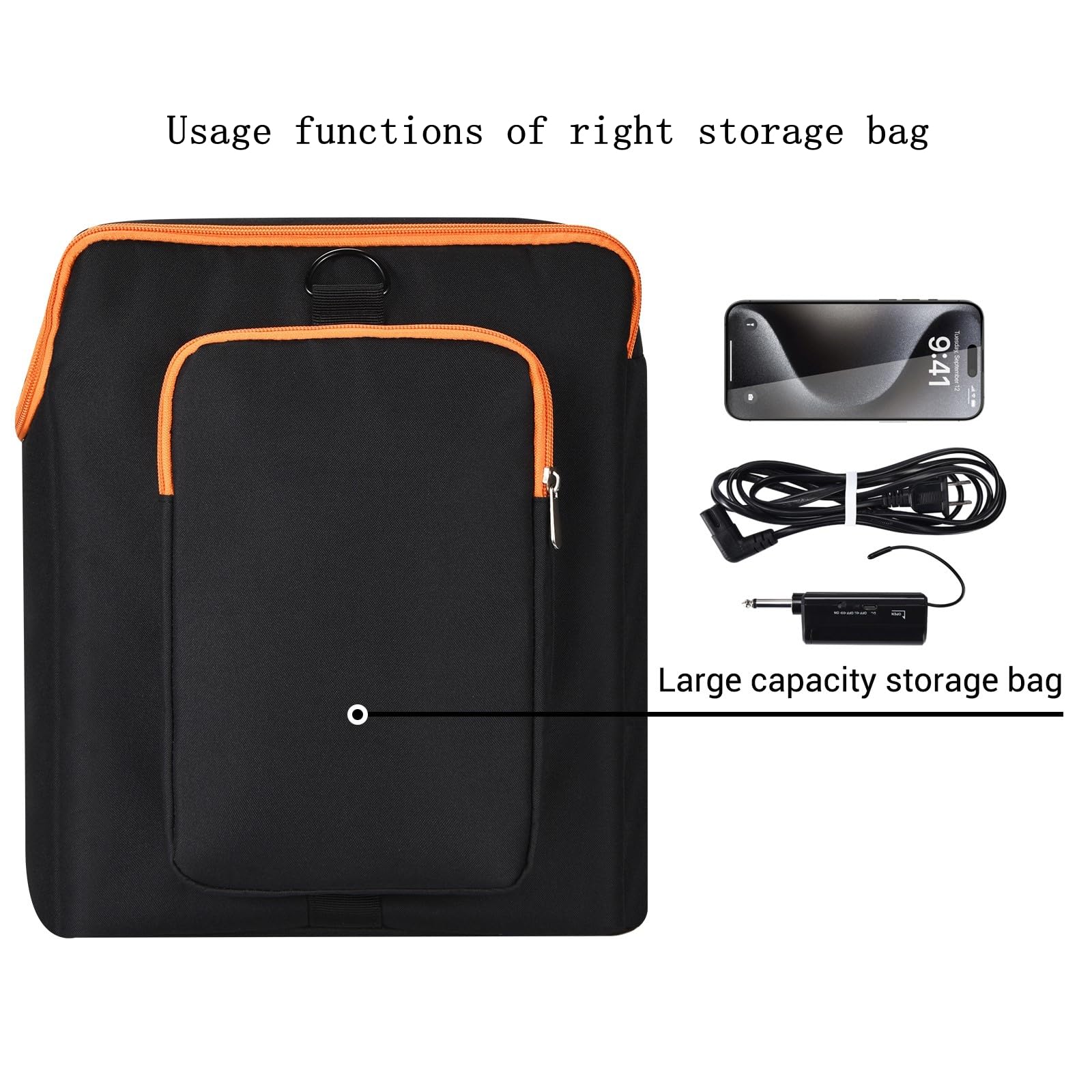 Housse de Protection pour JBL PartyBox Encore Enceinte de soirée Portable et Microphone sans Fil,Partybox Encore Essential Saoche Étui Sac Accessoires avec Bandoulière(Pas pour Encore 2)