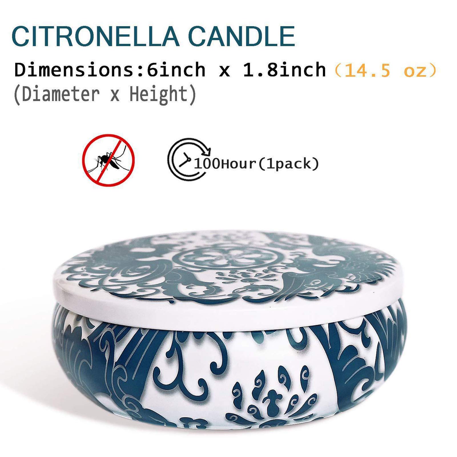 Juego de velas aromáticas de aceite de citronela, de 396 ml, con tres mechas, sin humo, para regalo de cumpleaños, Navidad, Día de la Madre