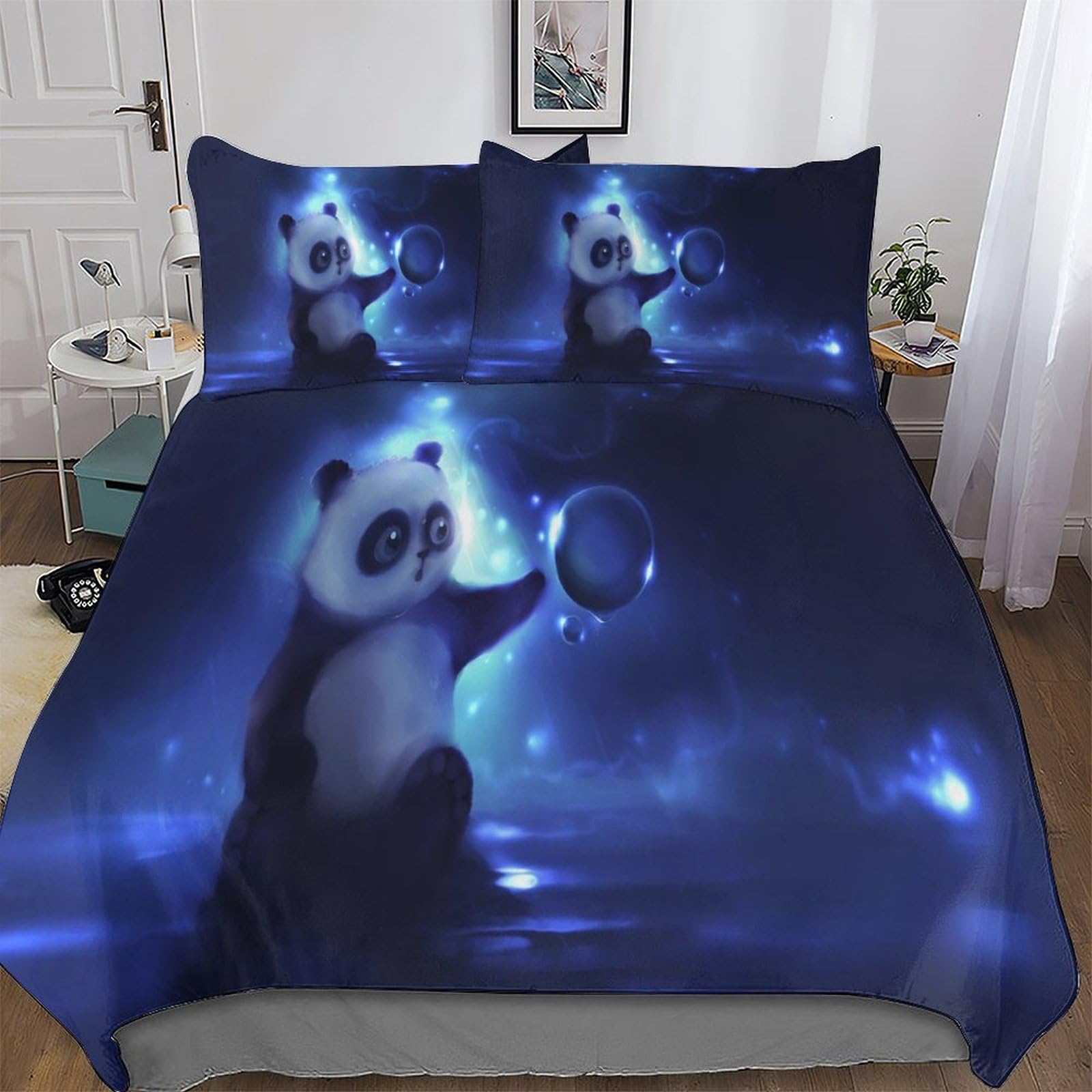 Housse de couette panda king size en microfibre premium ultra douce