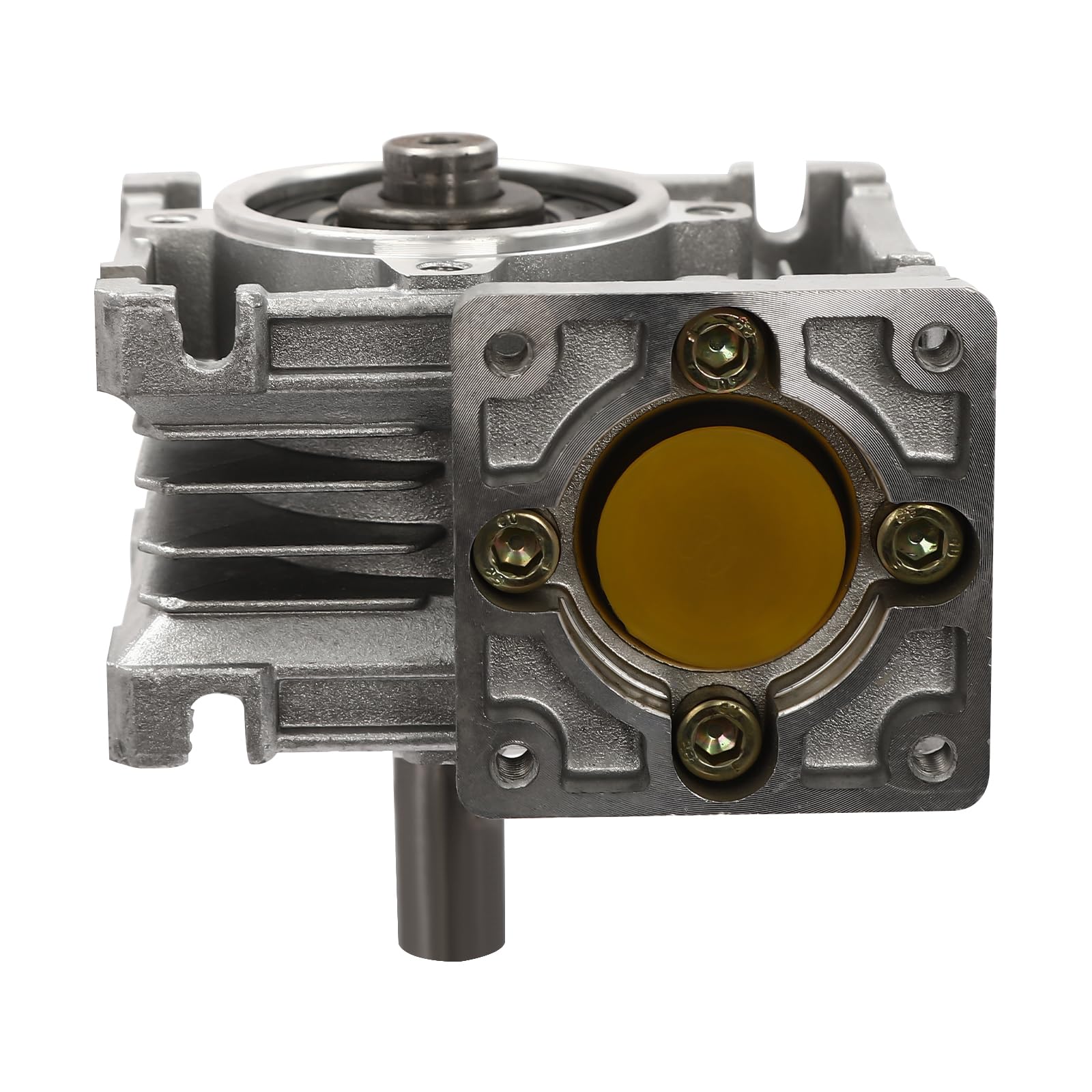 Reductor de engranaje helicoidal con brida cuadrada, relación 15:1, 0-1500 rpm, carcasa de aluminio