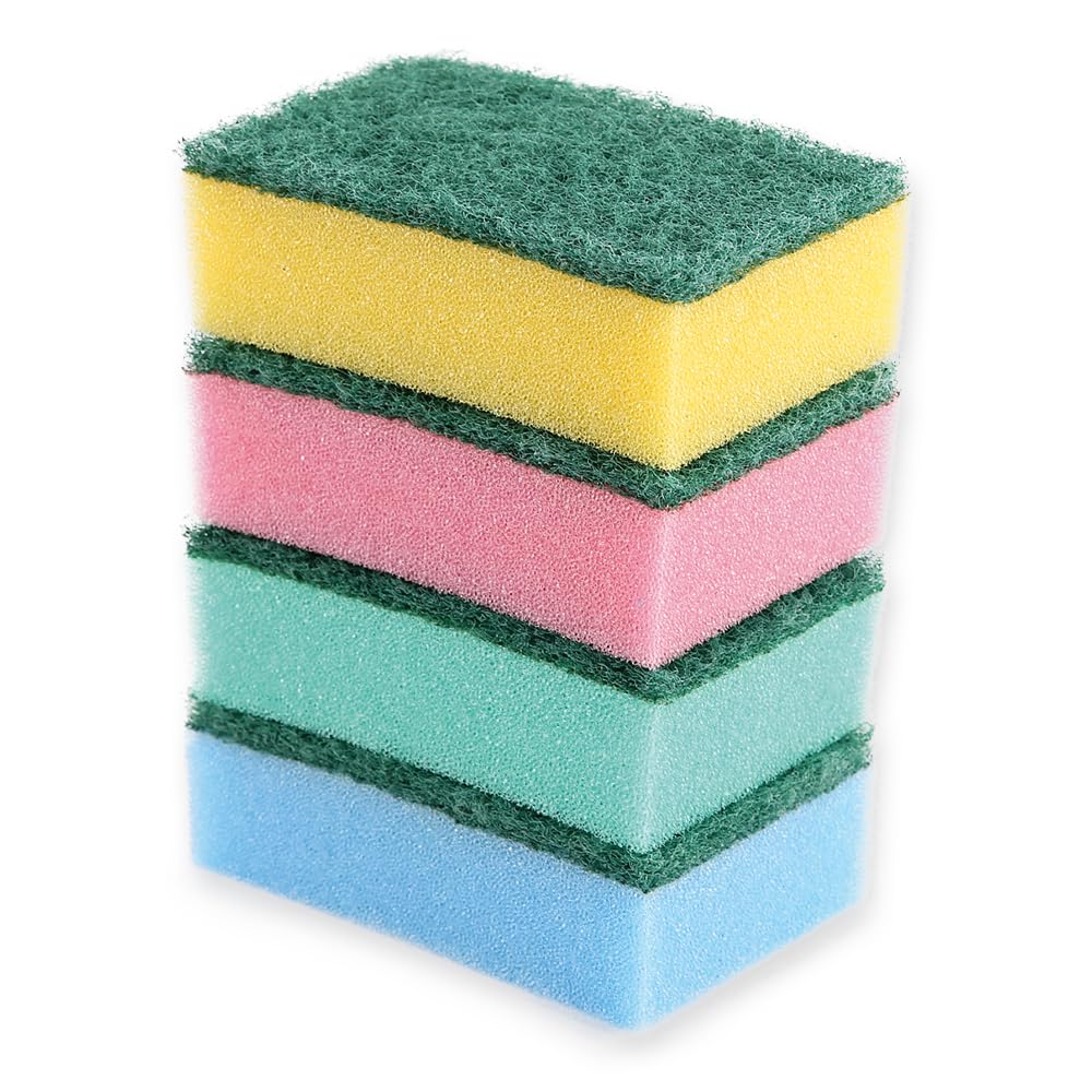 500 Stück Hygoclean Topfreiniger Colour-Set | Schaumstoff/Hartvlies, mehrfarbig, L: 9cm, B: 6cm, H: 3cm, Putzschwamm, Waschschwamm, Topfreiniger