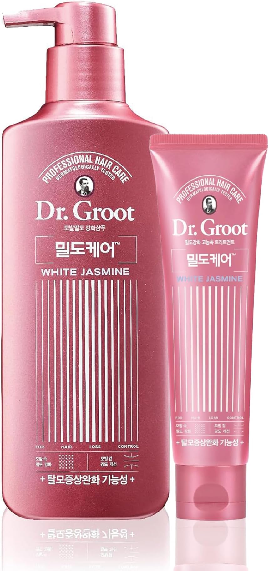 Dr. Groot Density Intensive Care Shampoo & Treatment Set, White Jasmine, 16.9fl oz - Strengthening & Volumizing, Rich Protein Formula, Korean Hair Product