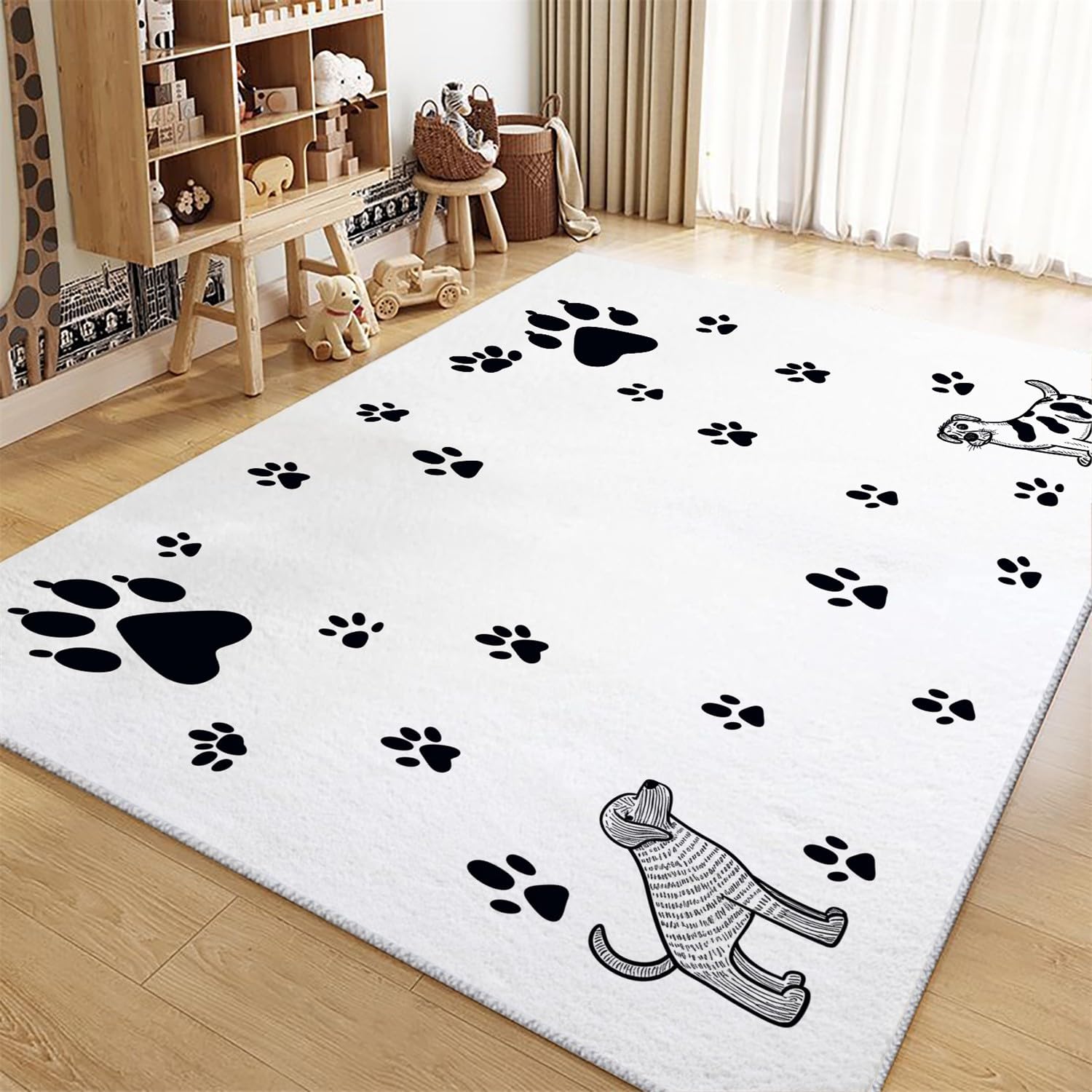 Amazon.com: Area Rug for Living Room 6 x 9 ft, Cartoon Animal Paw