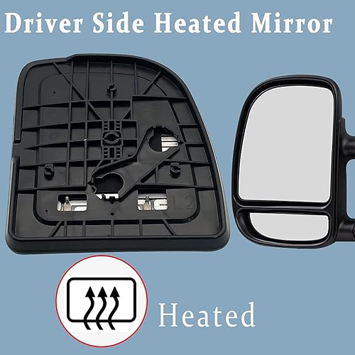 Miniatura 2 de Espejo calefactable para el lado del conductor de Excursion compatible con Ford E150 E250 E350 E450 1999-2007, Ford F250 F350 F450 F550 2000-2005,
