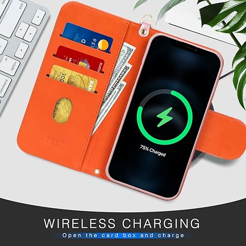 Miniatura 6 de FYY - Funda lujosa de piel sintética para iPhone 11 de 6.1 pulgadas con cartera abatible, ranuras para tarjetas y bolsillos para notas