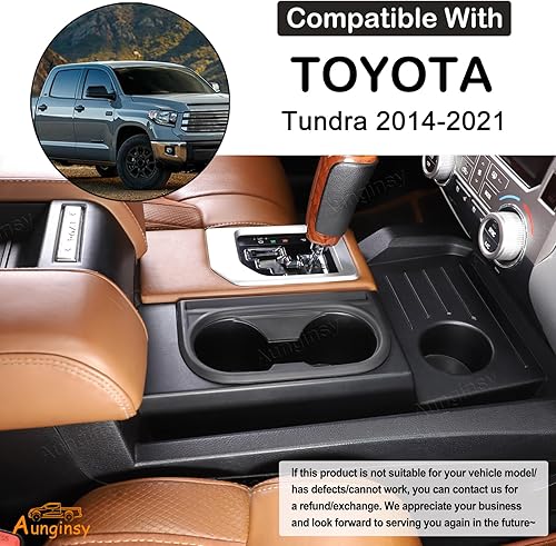 Miniatura 2 de Soporte para reposabrazos central para asiento delantero de automóvil, adhesivo decorativo compatible con Toyota Tundra 2014-2021, reposabrazos de