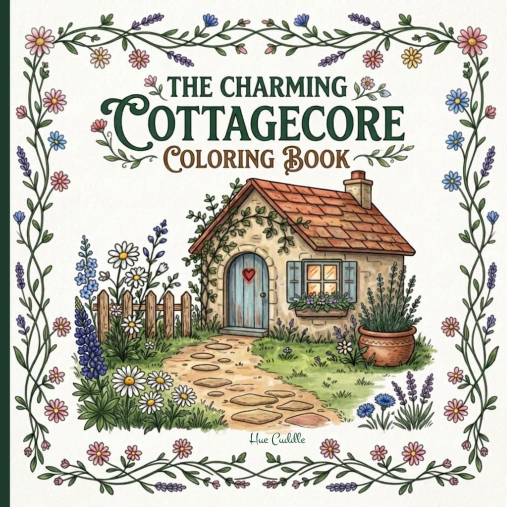 The Charming Cottagecore Coloring Book: A Journey into Calm, Slow and Cozy Living for Teens And Adults