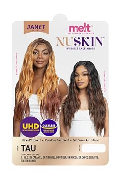 Janet Collection melt NUSKIN Invisible Lace Knots TAU Wig UHD Deep Part, Pre-Plucked Hairline, Baby Hairs, Transparent Swiss Lace Front Wig, Glueless Natural Look (COLOR DR MOCCA)