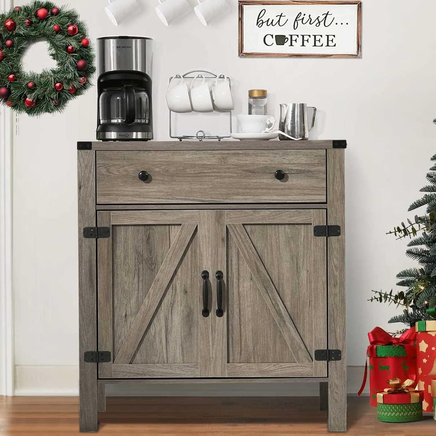 4ever2buy Farmhouse Coffee Bar with Storage, Nepal Ubuy