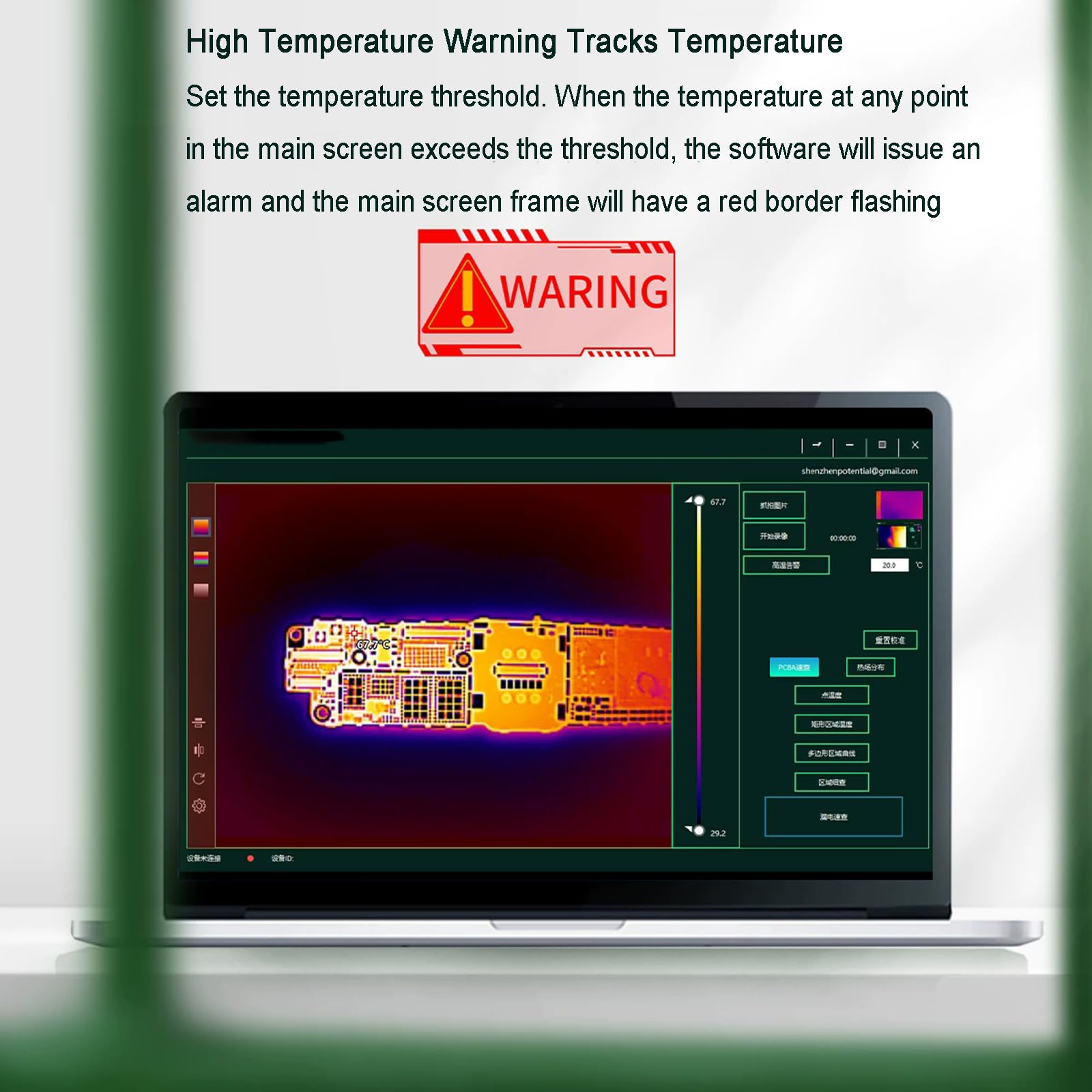 3D-Wärmebildanalysator, Infrarot-Wärmebildanalysator, Auflösung: 256 × 192, 25 Hz Bildfrequenz, Wellenlängenbereich: 8–14 Μm, Warnung Vor Hohen Temperaturen, For Elektronische