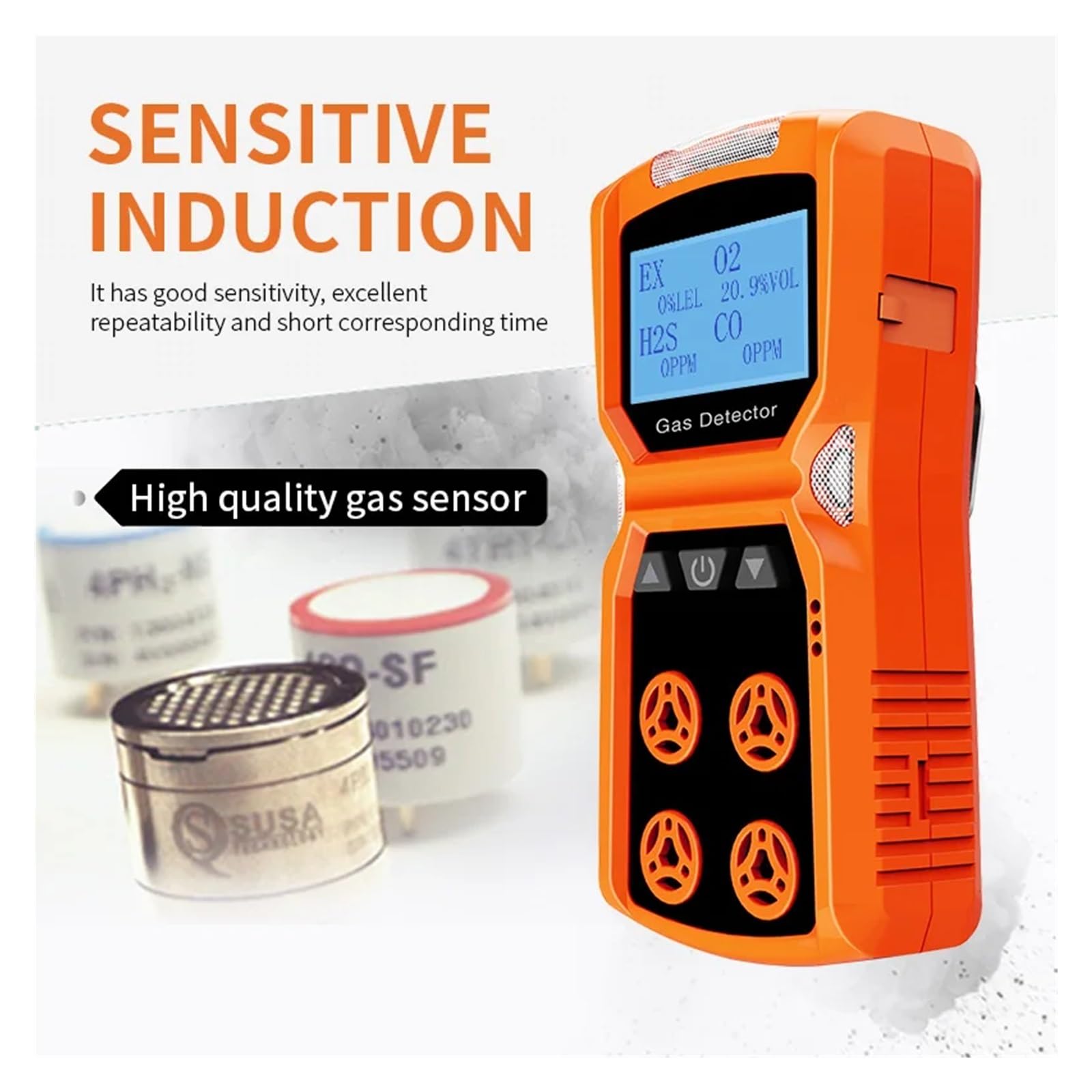 Detektor wielogazowy licznik gazu O2 H2S CO LEL 4 w 1 wykrywacz nieszczelności tlenu i siarkowodoru tlenku węgla(Gas Detector)