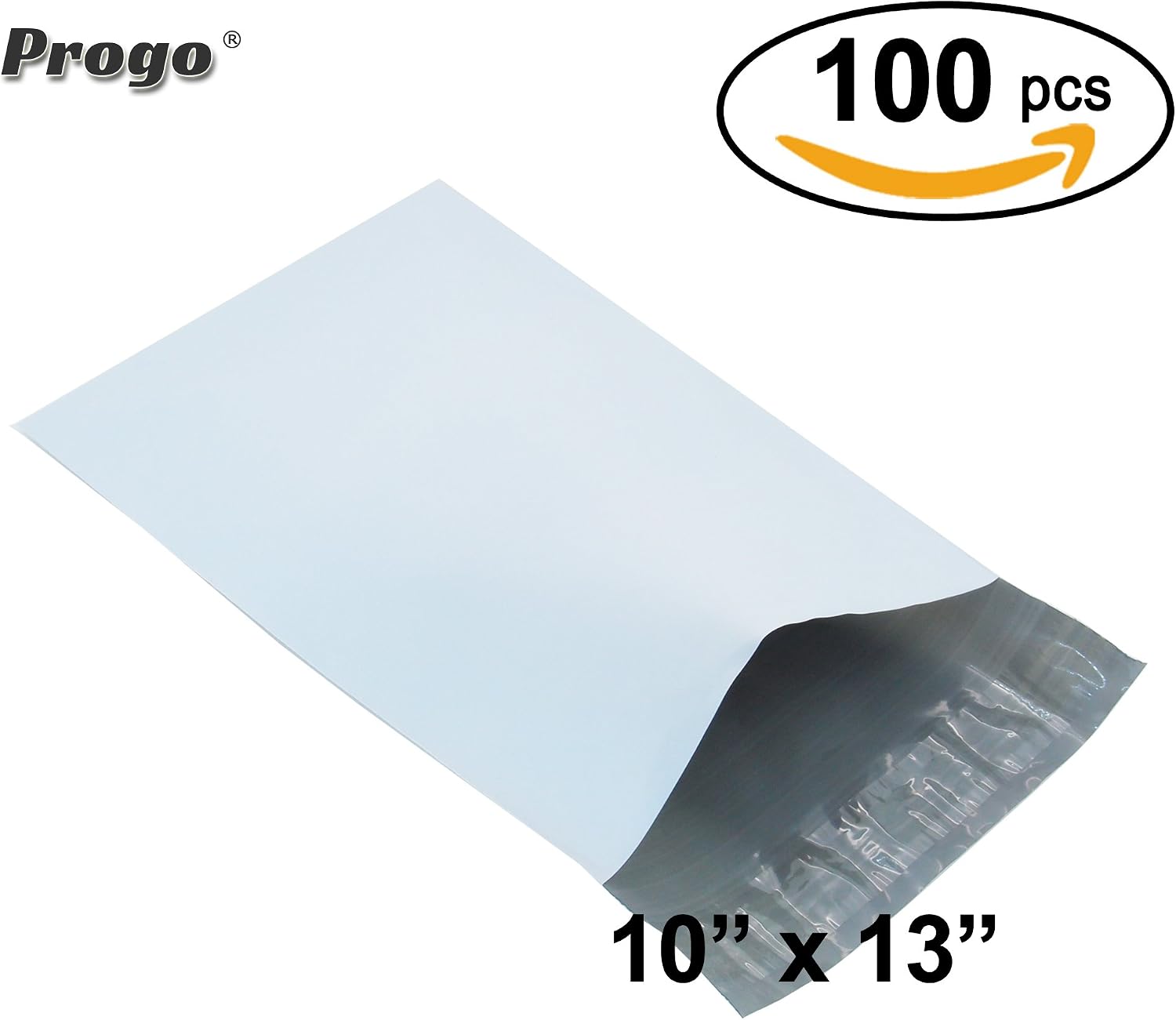 Progo 100 ct 10x13 Self-seal Poly Mailers. Tear-proof, Water-resistant and Postage-saving Lightweight Plastic Shipping Envelopes/Bags.