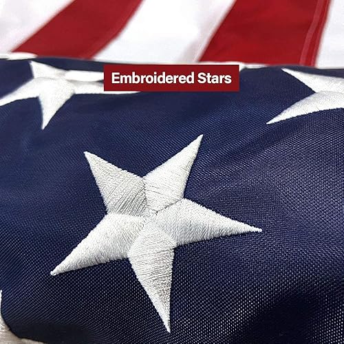 Miniatura 2 de Bandera estadounidense de 2 x 3 pies, estrellas bordadas, rayas cosidas, ojales de latón, bandera de Estados Unidos de poliéster de larga duración