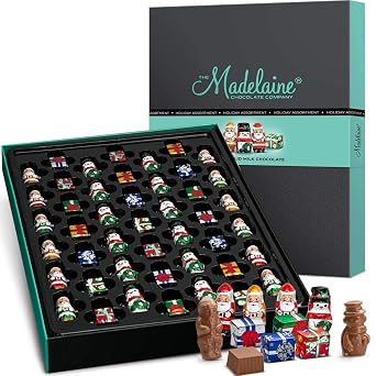 Madelaine Christmas Chocolate Gift Box - Large Box of Milk Chocolates for Christmas Gift Baskets - 45 Assorted Pieces Holiday Treats - Corporate, Teachers & Coaches Holiday Gifts