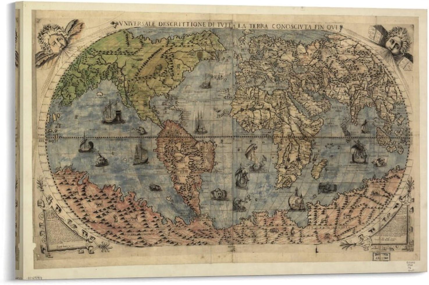 Ancient World Map, Ancient Earth Map, Vintage World Map. Wall Decoration Canvas Poster Canvas Poster Wall Art Decor Print Picture Paintings for Living Room Bedroom Decoration 12x18inch(30x45cm)