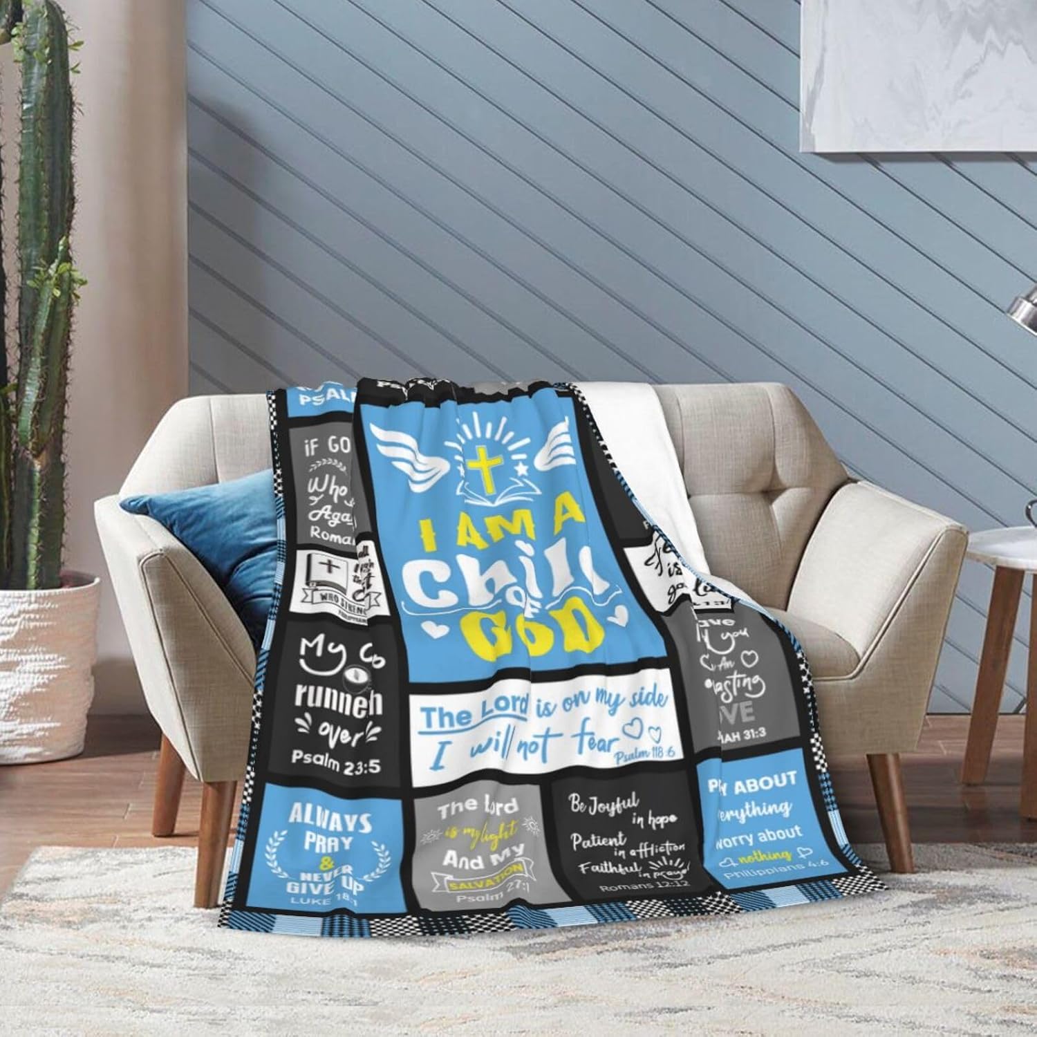 Christian Gifts for Men, Child of God Blanket 60"x50" for Him, Inspirational Bible Gifts for Boys, Religious Baptism Birthday Gifts for Dad Papa Uncle - Image 4