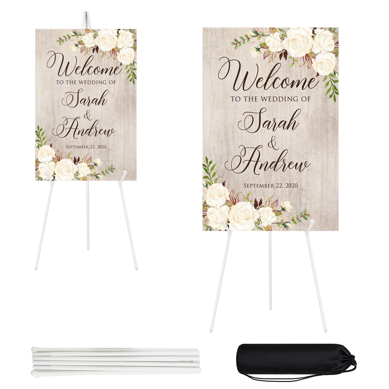 Photo 1 of JEAWIWI Lightweight Easel Stand (2 Pcs, White, 66 Inch)