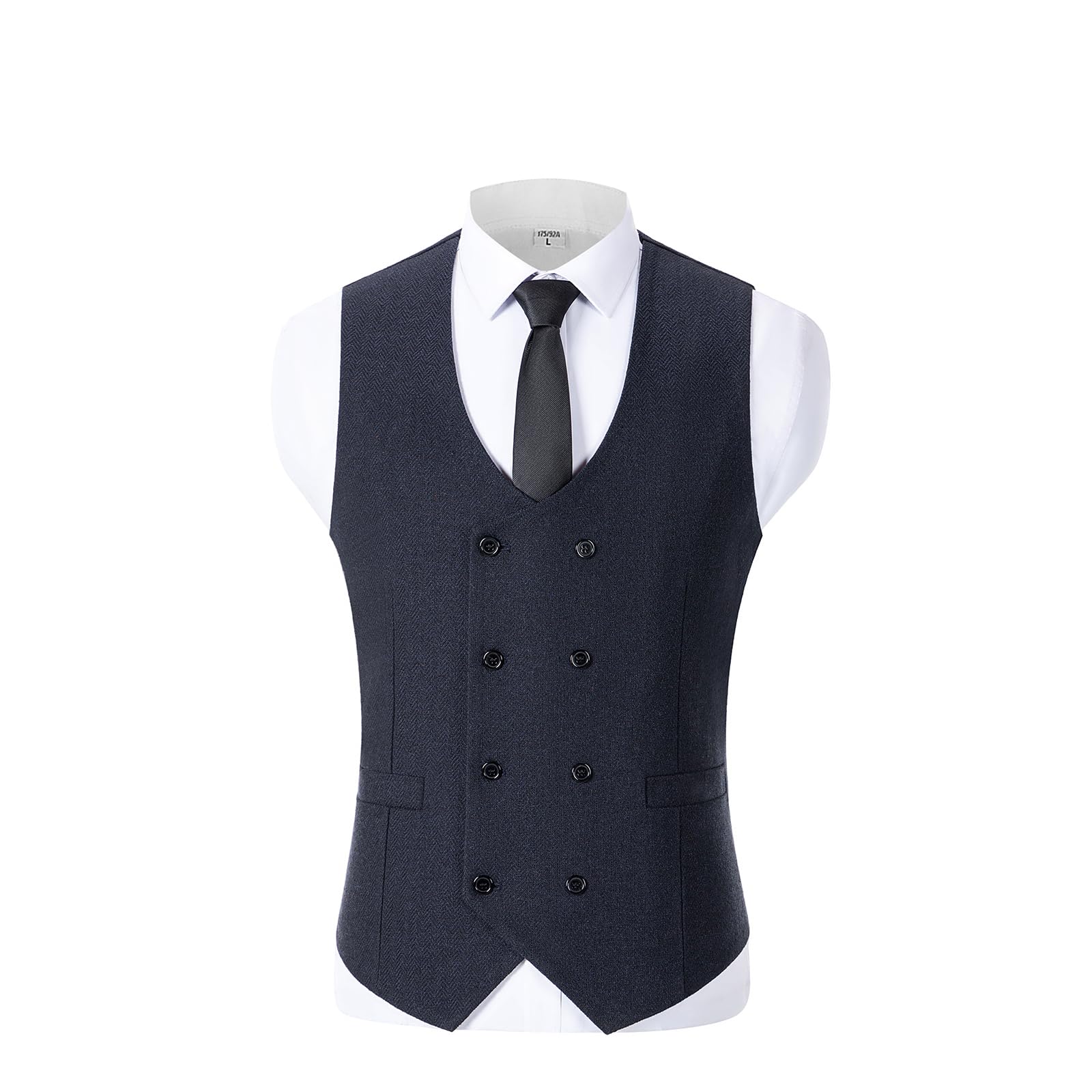Gilet de costume vintage pour homme double boutonnage en laine Tweed gilet pour mariage Groomsmen