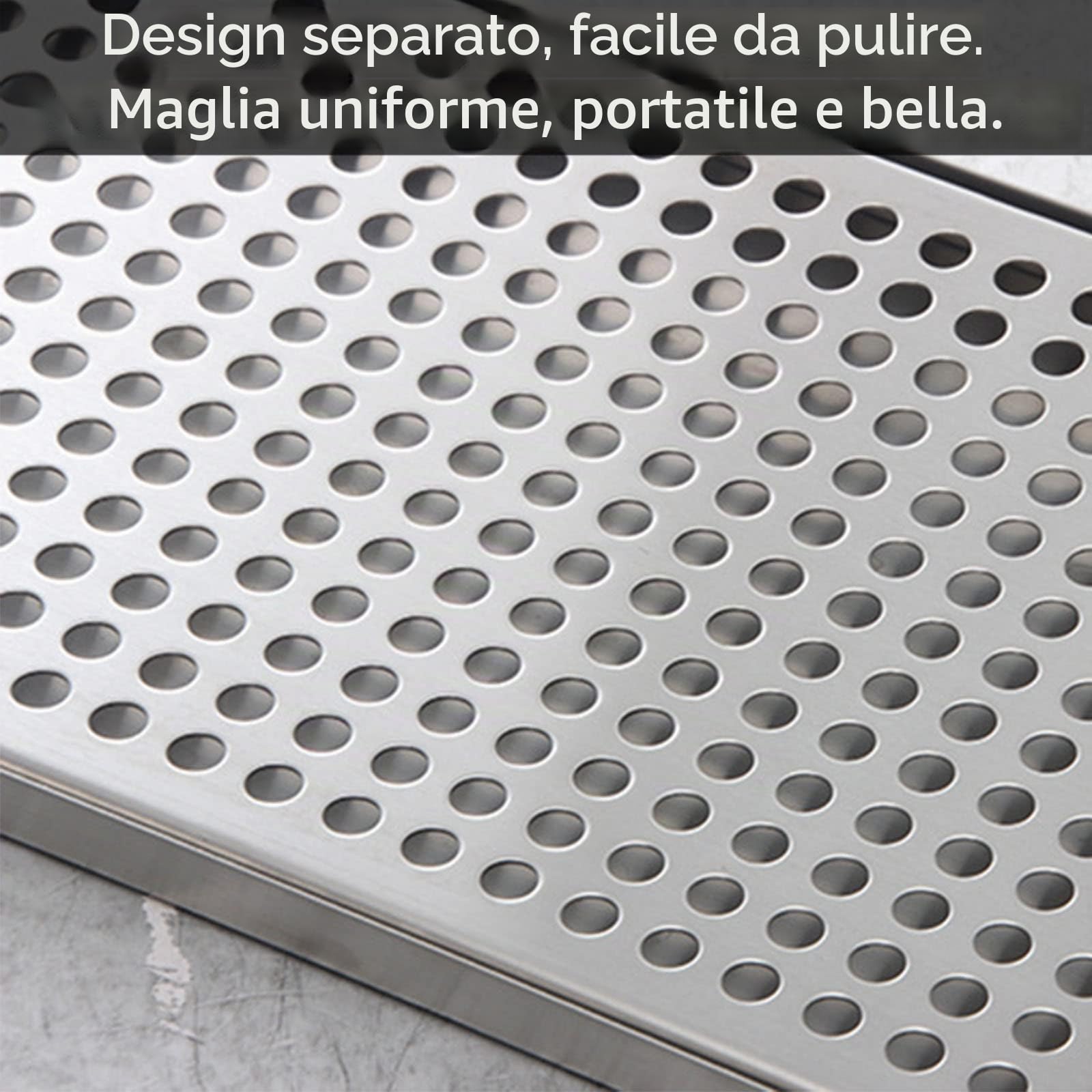 Vassoio antigoccia in acciaio inox, rettangolare, per bar, mini frigorifero, non necessita di scarico
