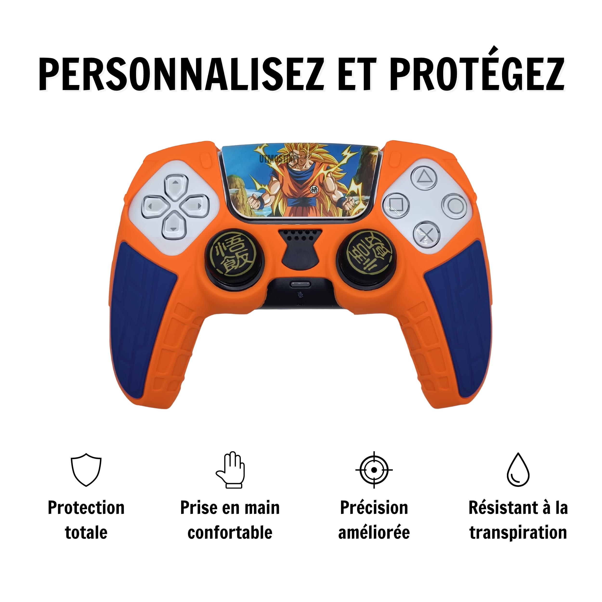 Housse Compatible avec Manette PS5, Silicone Doux et Confortable, Accessoires pour Manette Play 5, Accessoire Compatible avec Manette Originale Play 5 (Anime)