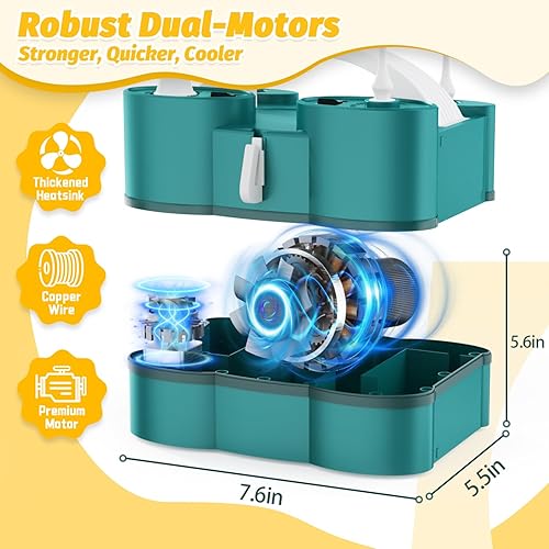 Miniatura 3 de Bomba de globo eléctrica, bomba de aire 3 en 1 de 110 V CA, inflado rápido para globos de látex 260Q o aluminio, inflador multiusos y deflador para
