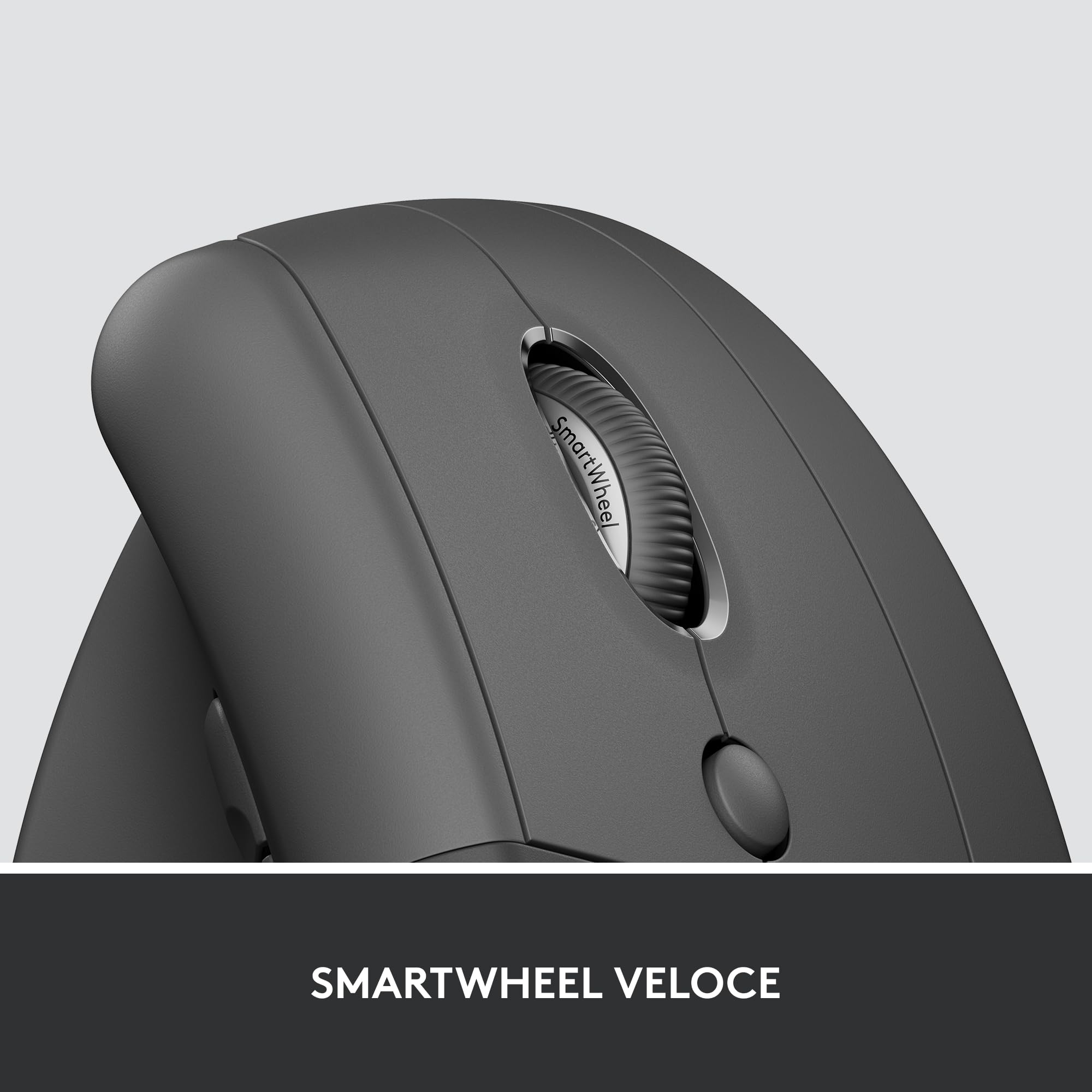 Logitech Lift For Business, Mouse Verticale Ergonomico, Wireless, Bluetooth, USB Secured Logi Bolt, Clic Silenziosi, Certificazione Globale, Windows/Mac/Chrome/Linux - Graphite