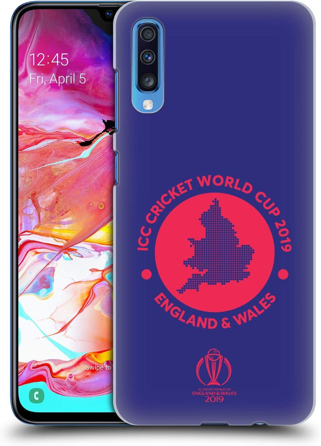 Official ICC Logo Typography Cricket World Cup Hard Back Case Compatible for Samsung Galaxy A70 (2019)