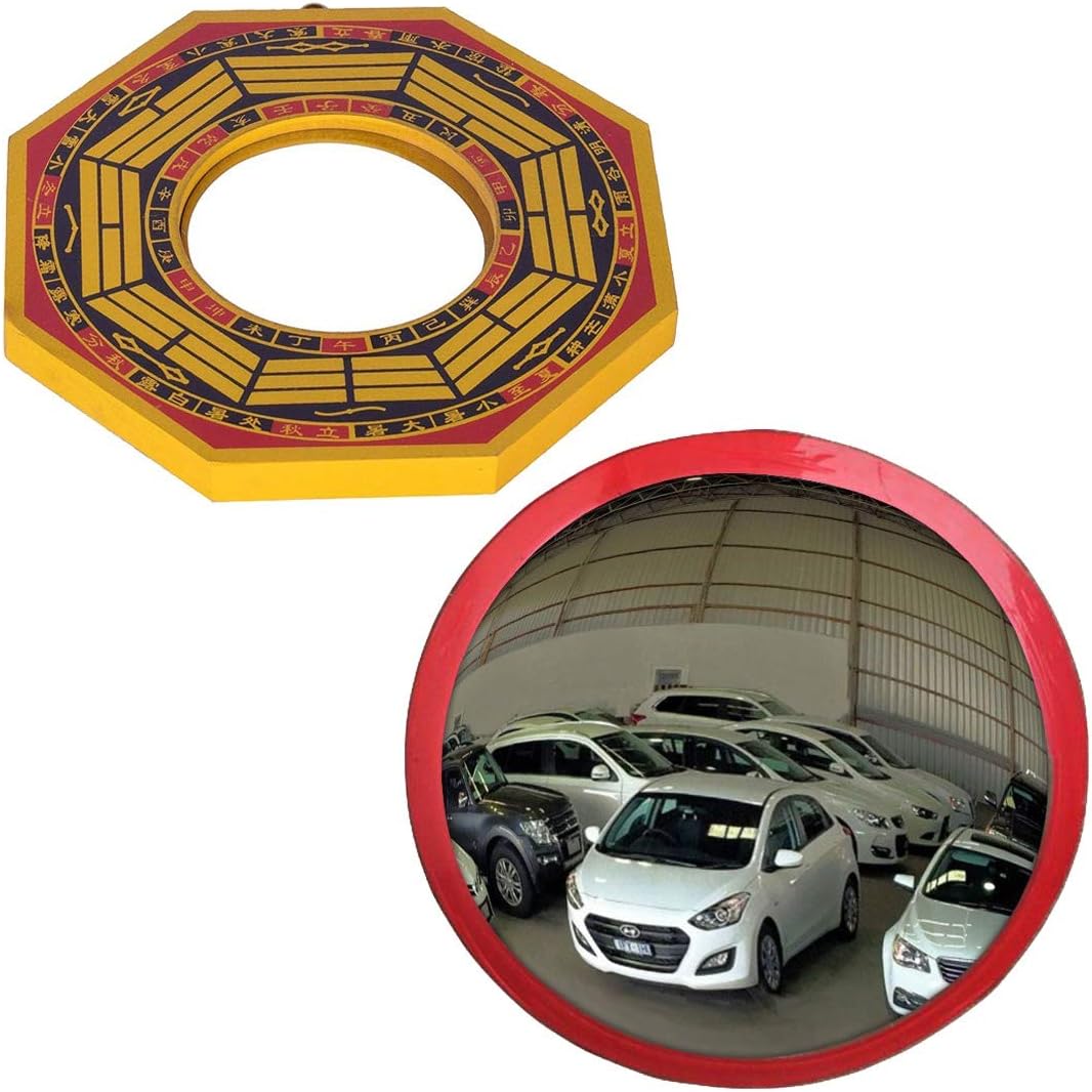 Ryme Combo of 6-Inch Convex Bagua Mirror & 9-Inch Convex Pakua Safety Mirror ...