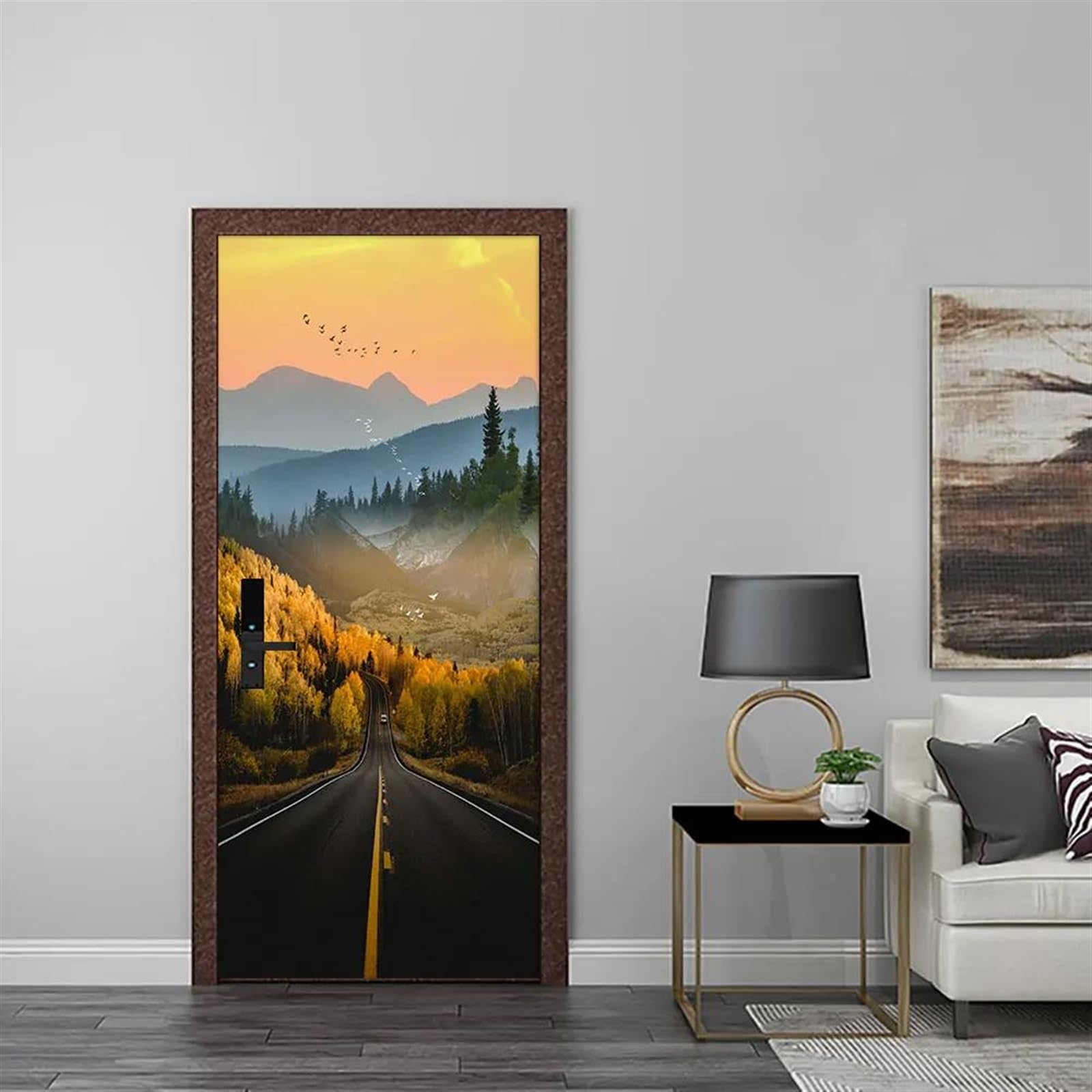 Papier peint autocollant 95cmx215cm pour rénover une porte abîmée facilement