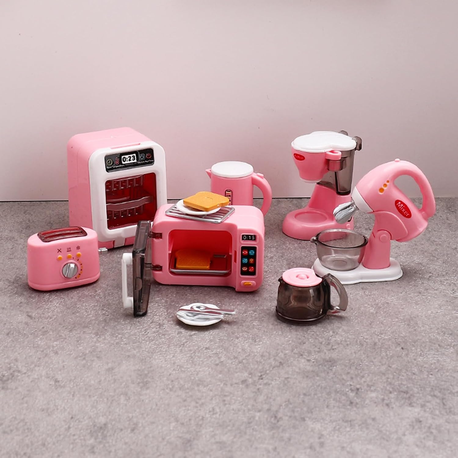 10-Piece Mini Kitchen Appliance Set, Miniature Dollhouse Accessories, mini Furniture for Dollhouse, 1/12 Scale Accessories, for Dollhouse Kitchen Breakfast Scenes