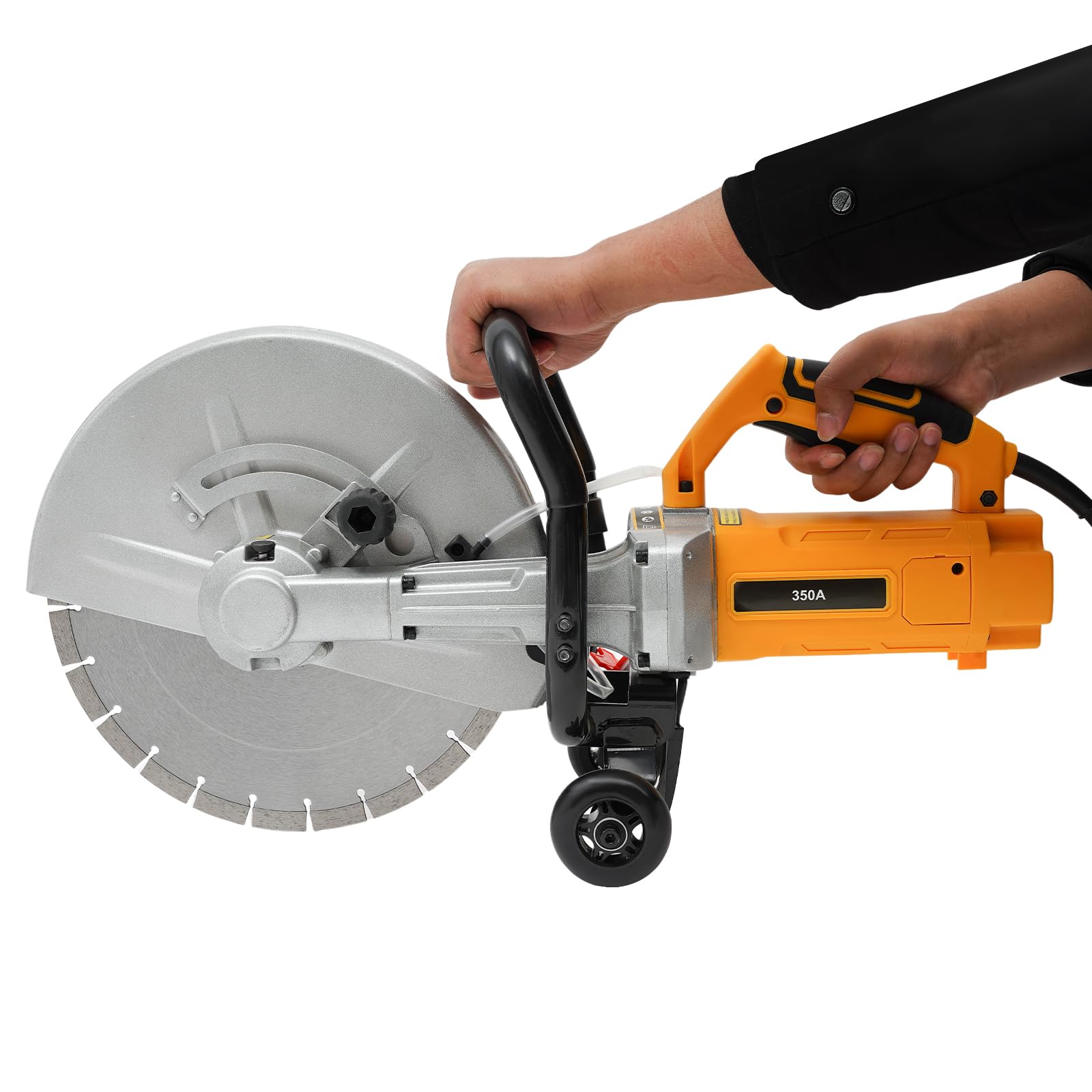 Sega elettrica per calcestruzzo, 3000 W, 220 V, ad alte prestazioni, lama da 35,6 cm, copertura di sicurezza, protezione da surriscaldamento, 4200 giri/min, con pompa dell'acqua e soppressione della