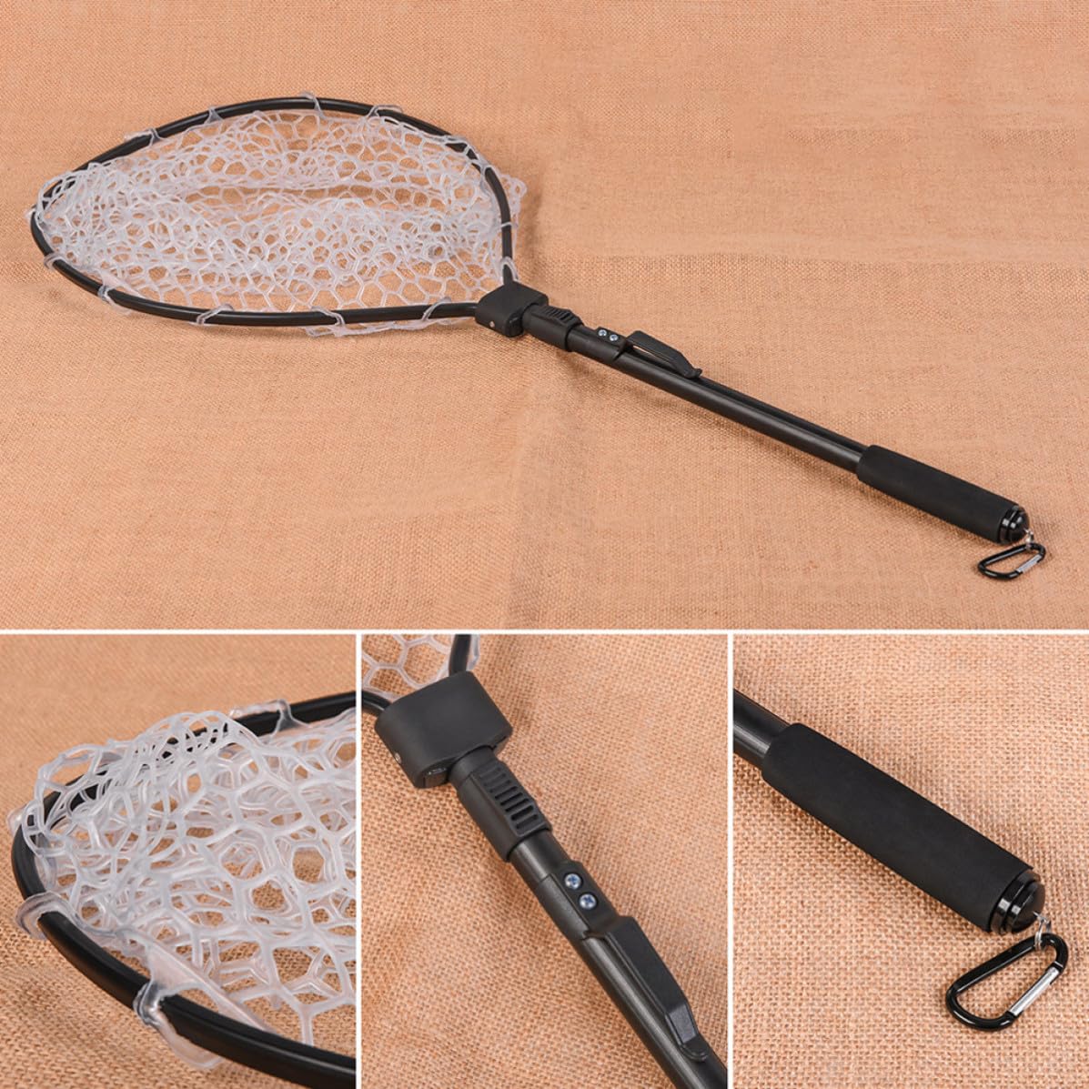 Cabilock Red de Aterrizaje para Pesca Plegable de Aleación de Aluminio Diseño Compacto y Fácil de Transportar para Pesca en Río