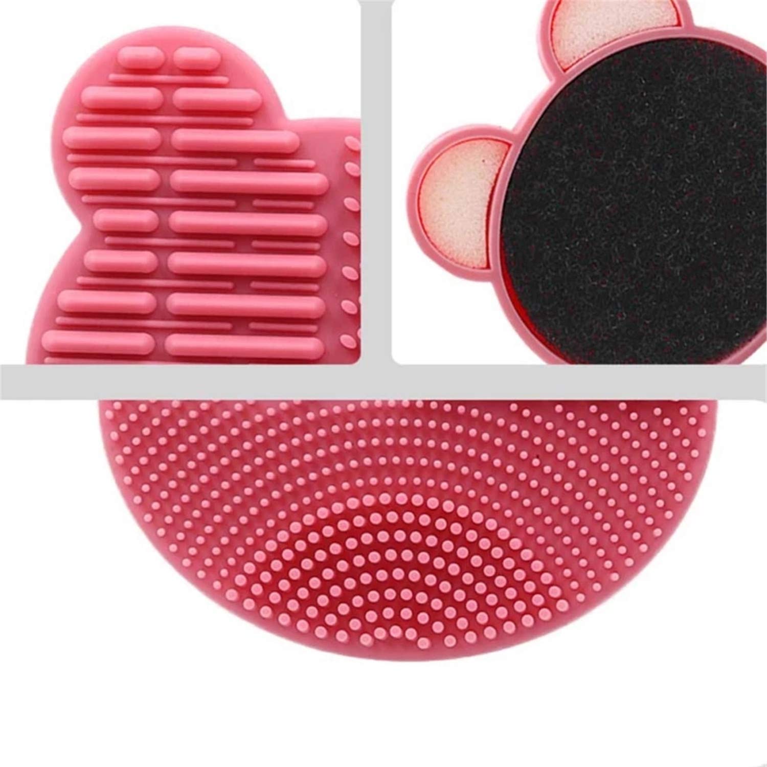 AnHua Lovely Bear Makeup Brush Cleaner Washing Brush Pad Cleaning Mat Cosmetic Brush Cleaner Universal Make up Tool Scrubber Box