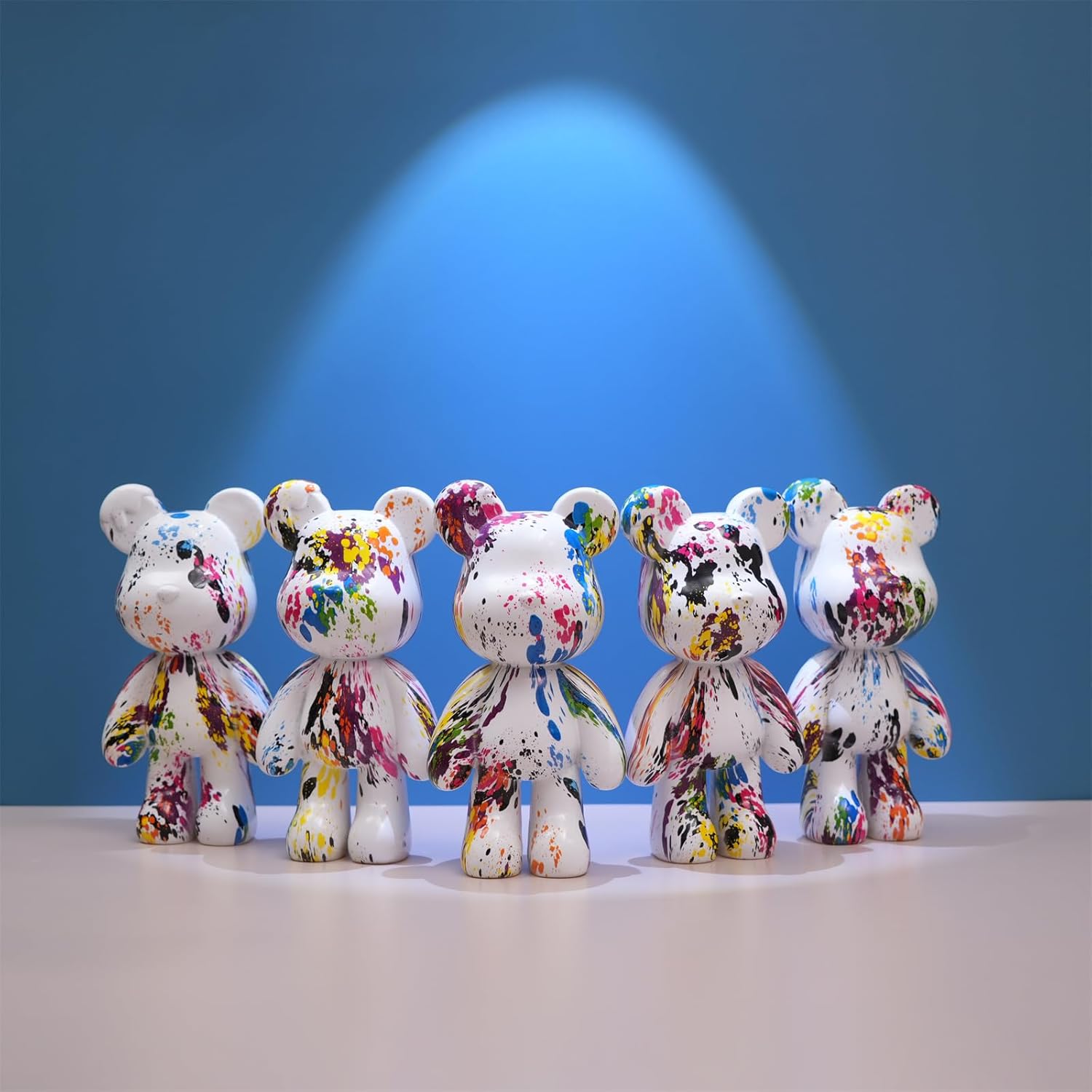 Abstract Bear Statue Decor for Home, Resin Animal Bear Sculpture Ornament for Bedroom, Living Room, Office on Table, Shelf and Cabinet (Type C)