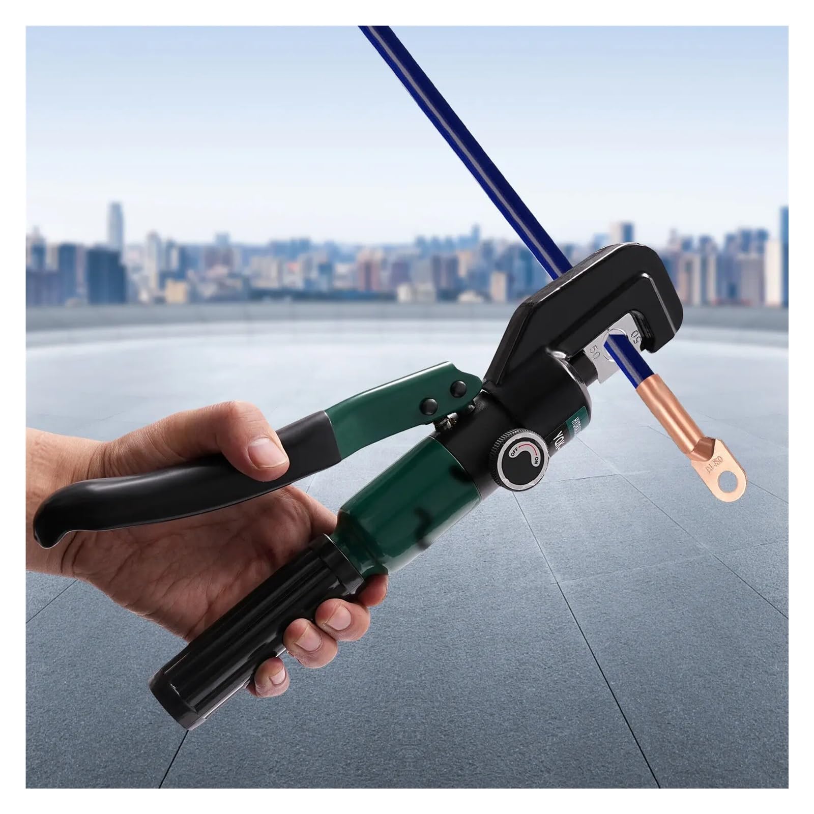 Ręczne hydrauliczne narzędzie do zaciskania Zaciskarka hydrauliczna z 8 pai matryc 4-70mm ² 6t Narzędzie hydrauliczne