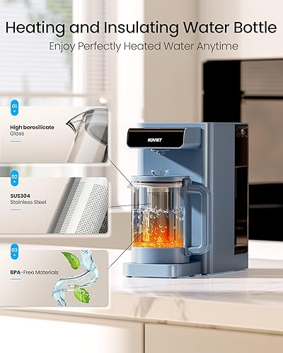 Miniatura 6 de CF02 - Encimera de filtro de agua de ósmosis inversa de 10 etapas, sistema de filtración de agua RO de agua caliente 6 en 1 con botella, relación 31