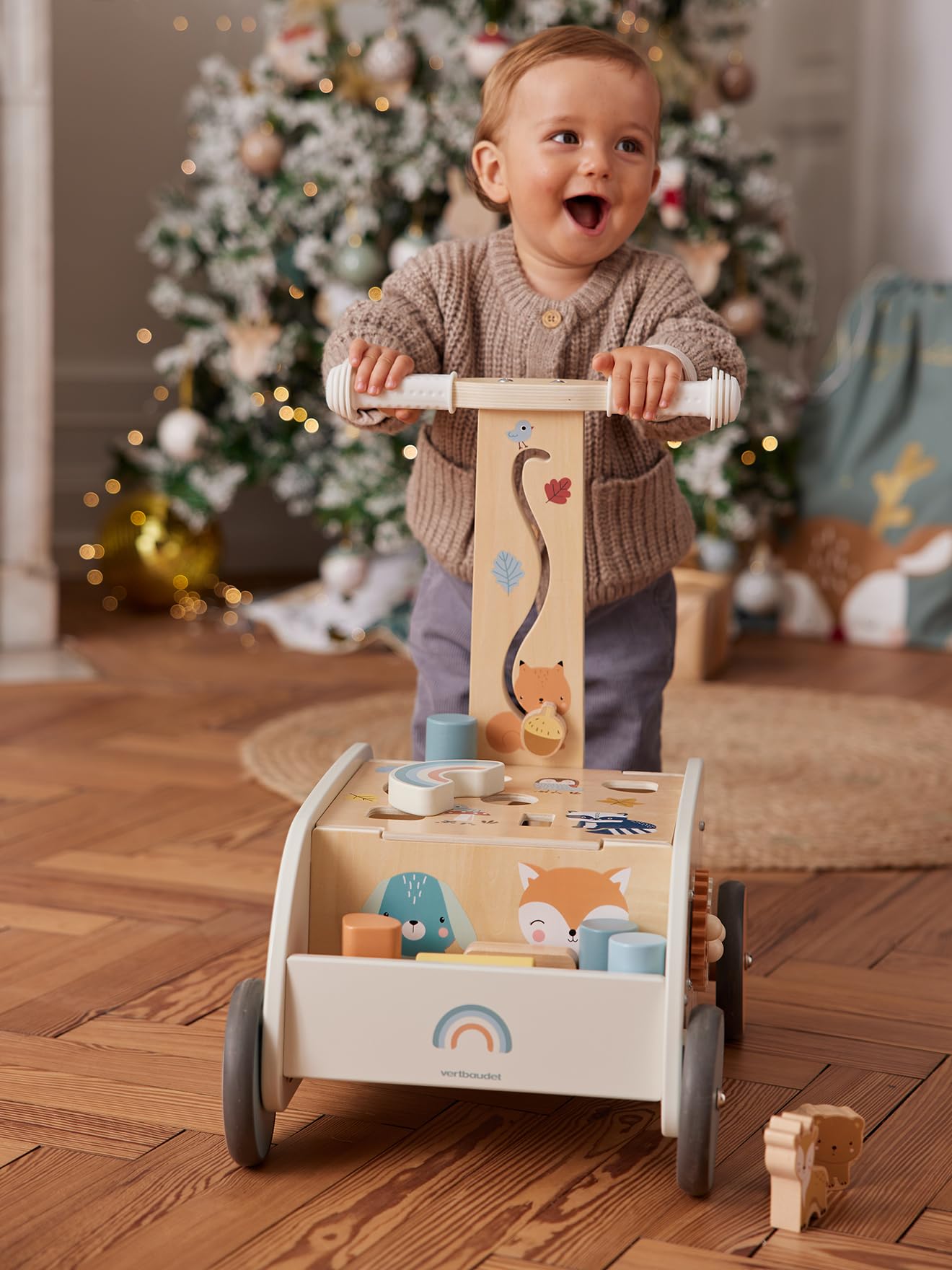 VERTBAUDET Baby-Spielzeug, Laufwagen, 2 in 1, FSC-Holz, TU