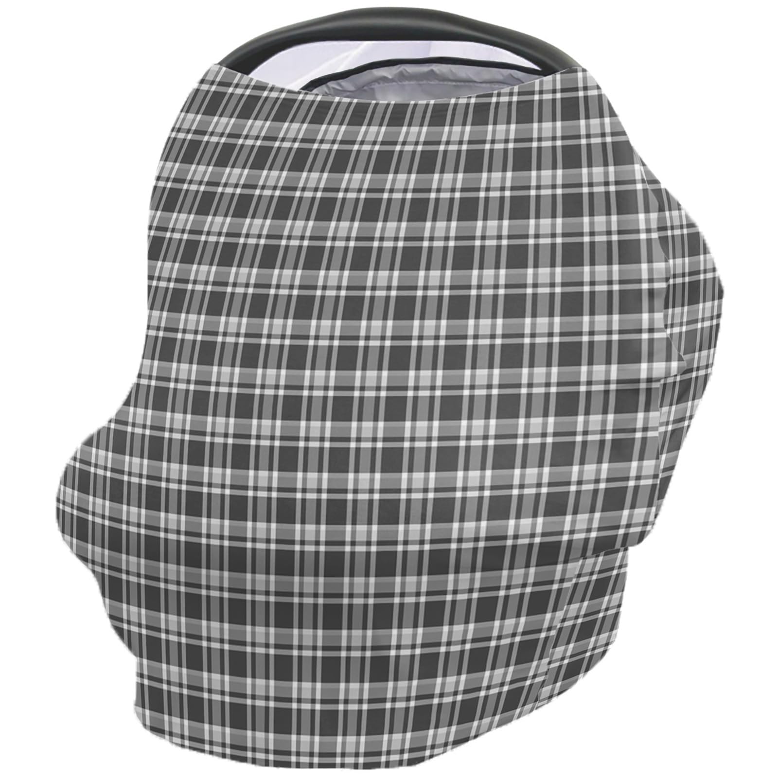 Nursing Cover for Breastfeeding Scarf, Plaid Baby Car Covers Super Soft Multi Use for Canopy Shopping Cart Cover Blanket Stroller Cover