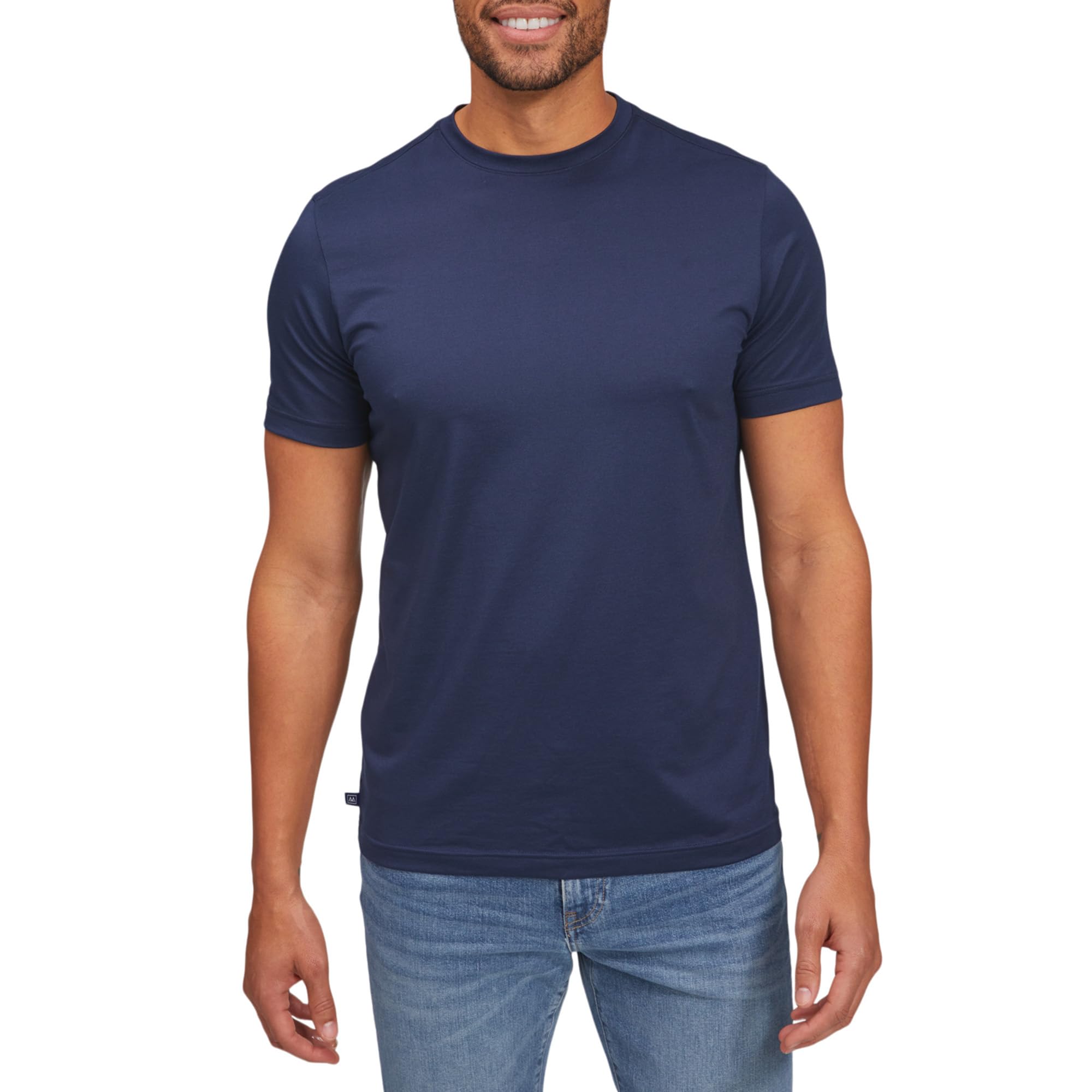 Mizzen Main Mens Performance Short-Sleeve T-Shirt with 4-Way Stretch - Quick Dry Wrinkle-Resistant Lightweight - Trim Fit