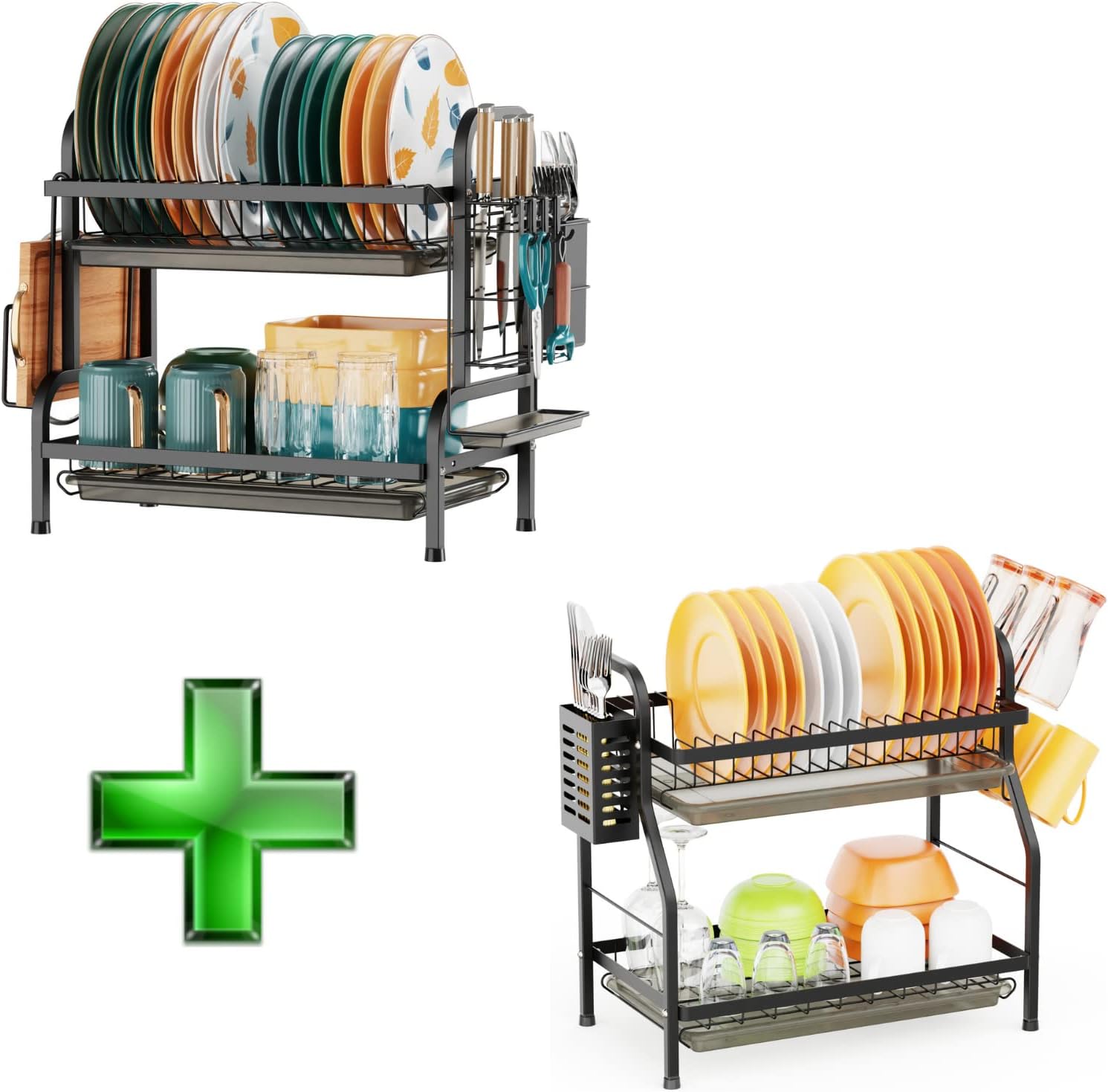 Amazon.com - Swedecor 2 Tier Dish Drying Rack for Kitchen Counter ...