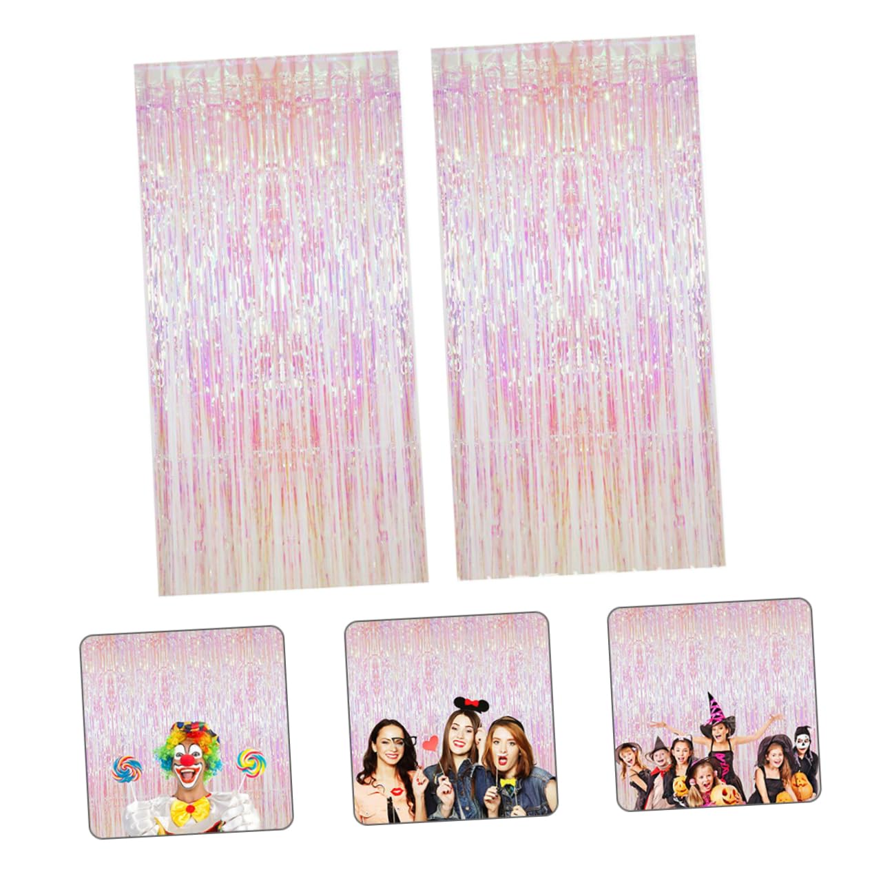 ULDIGI Rain Tassel Curtains Party Background Tinsel Wedding Wall Drapes Shimmer Wall Backdrop