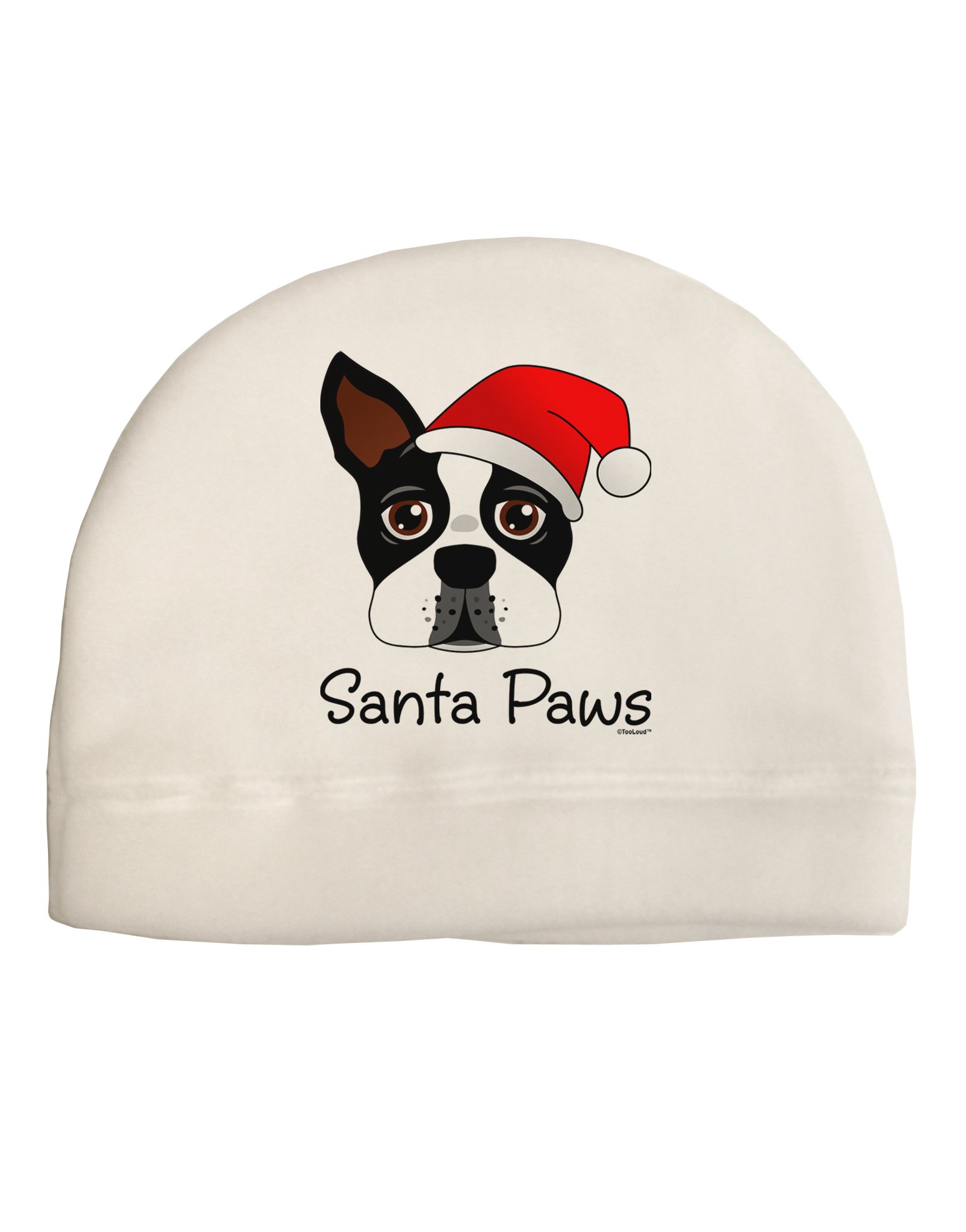 TOOLOUD Santa Paws Christmas Dog Child Fleece Beanie Cap Hat White